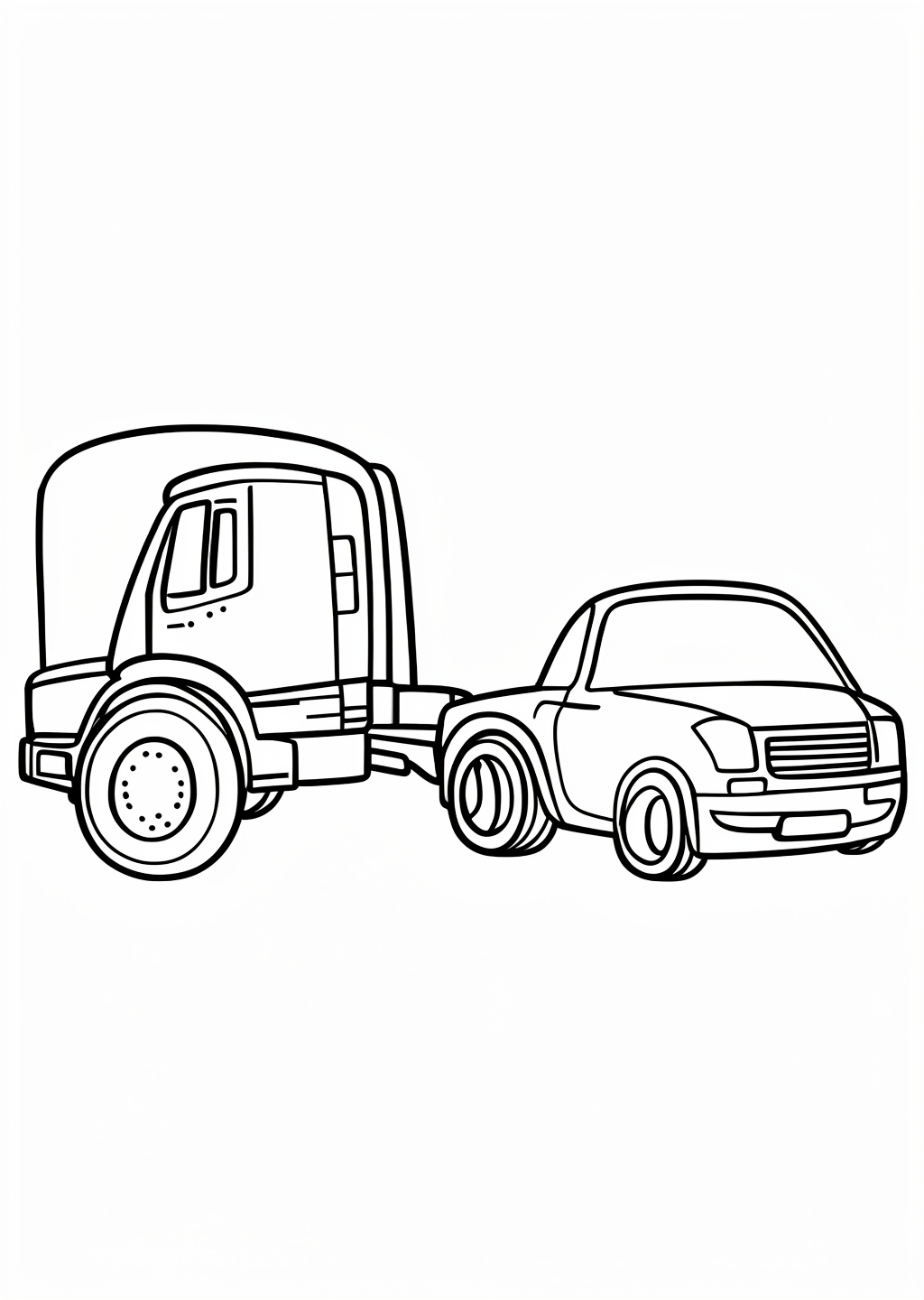 Abschleppwagen Coloring Page – line art