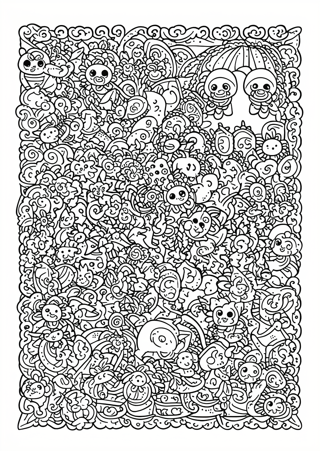 Advent Calendar Coloring Page – line art