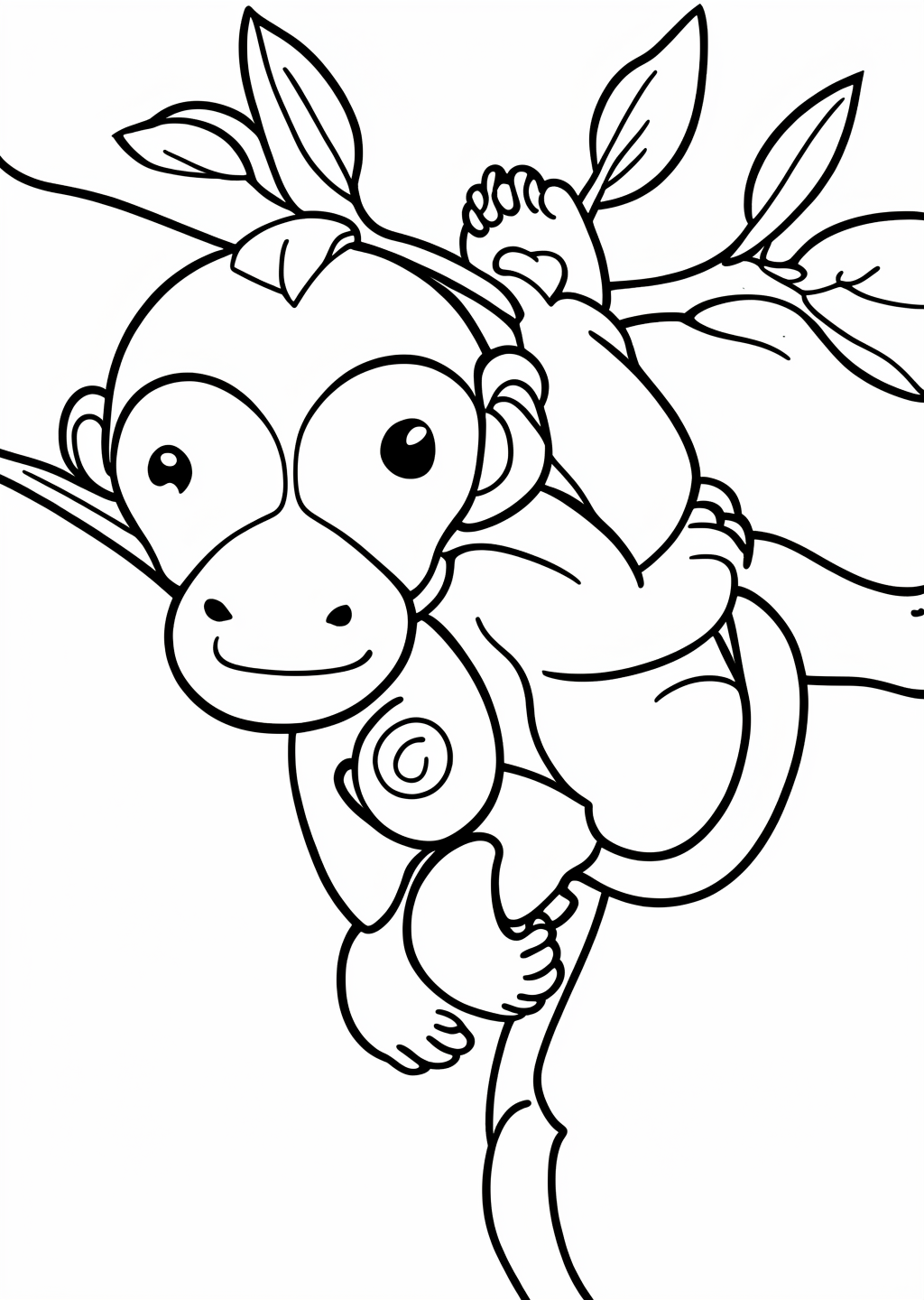 Monkey Coloring Page – line art