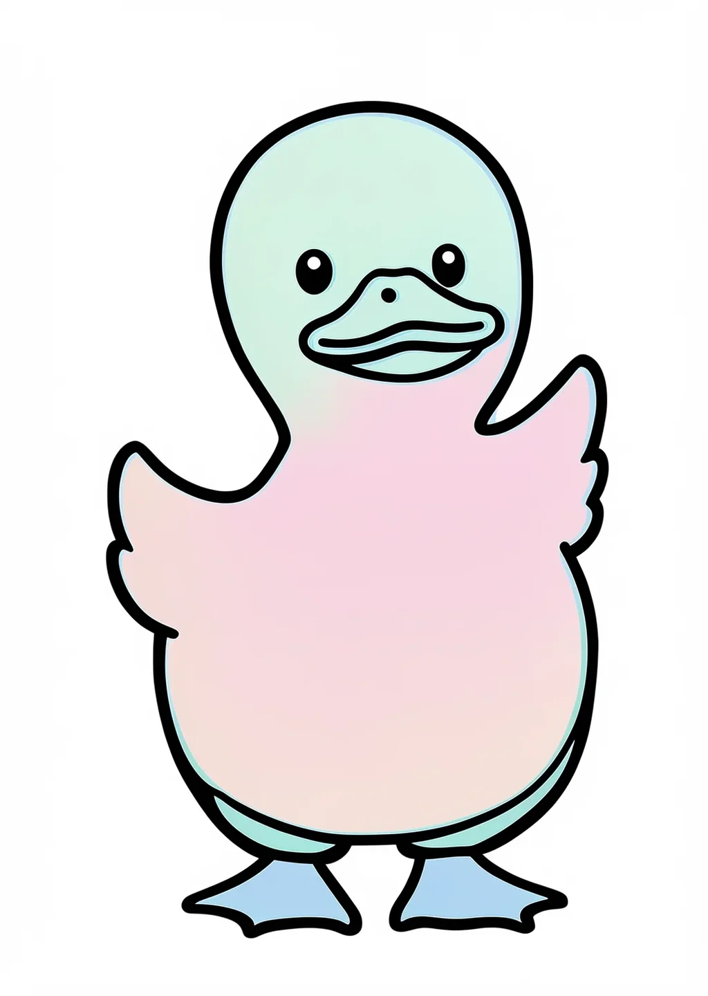 Duck Coloring Page – colored example