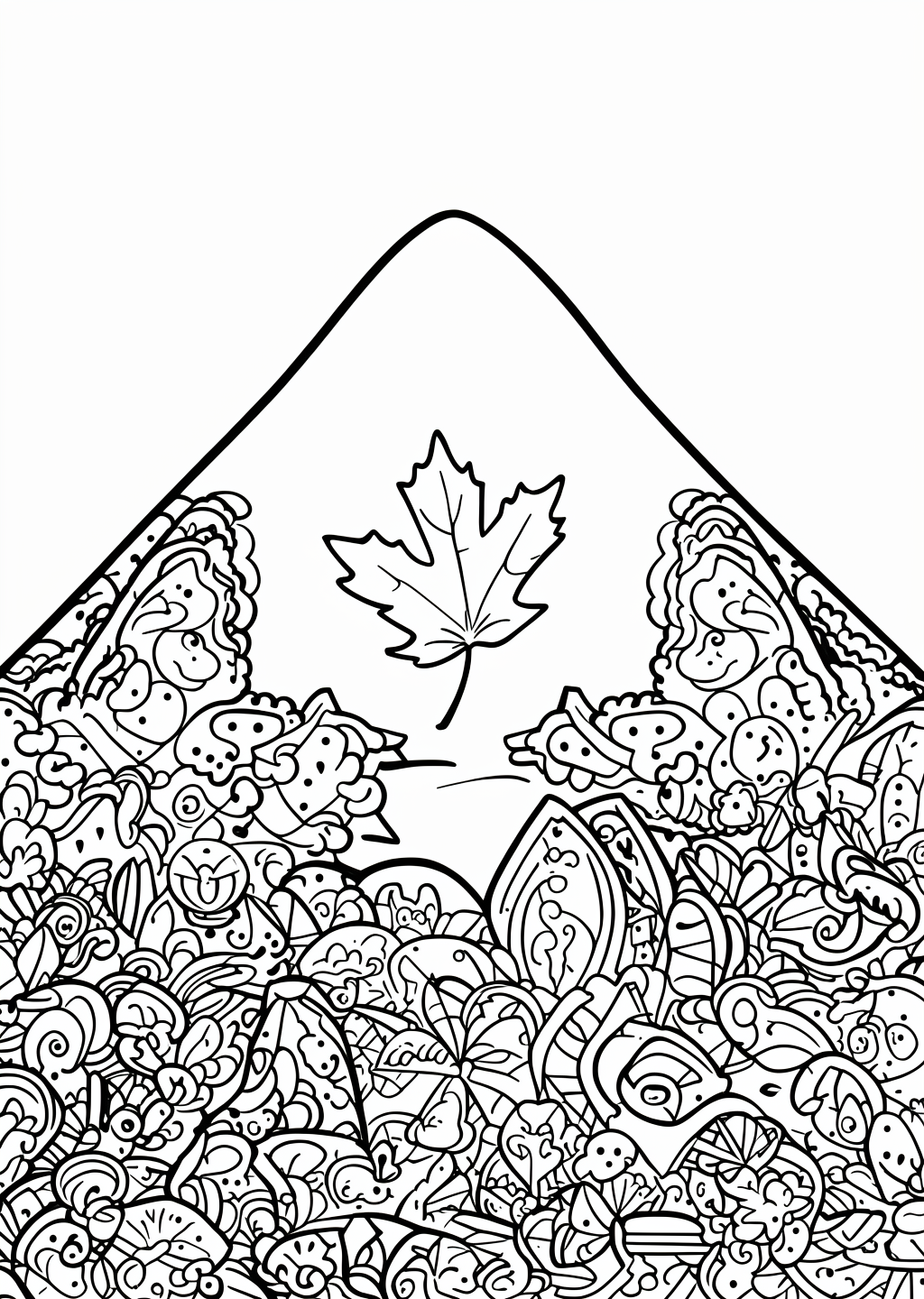 Autumn Wind Coloring Page – line art