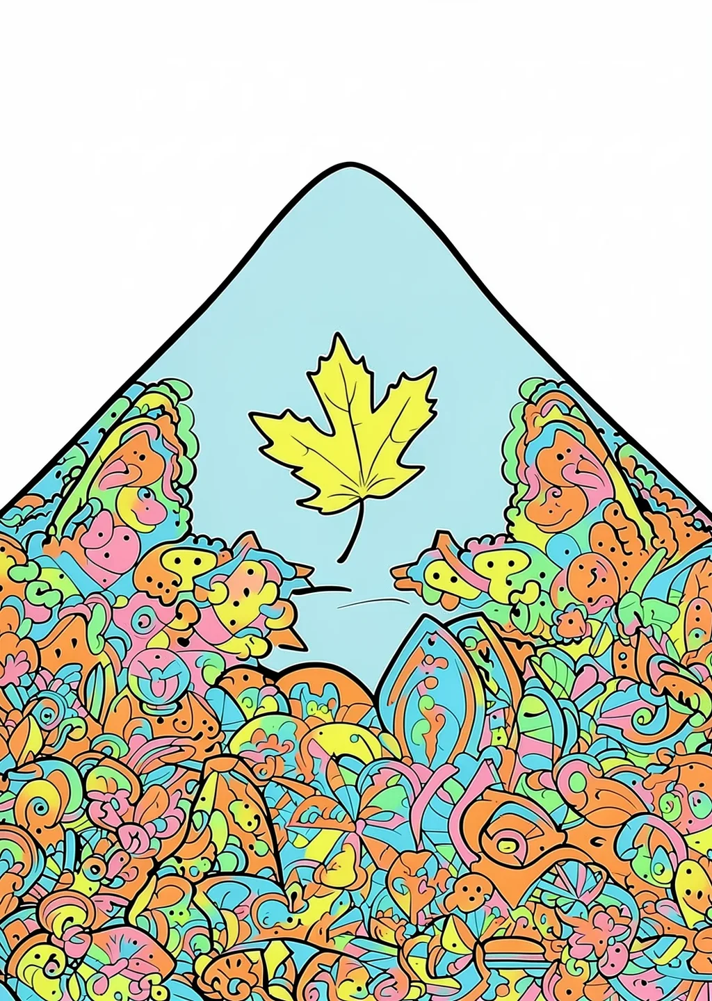 Autumn Wind Coloring Page – colored example