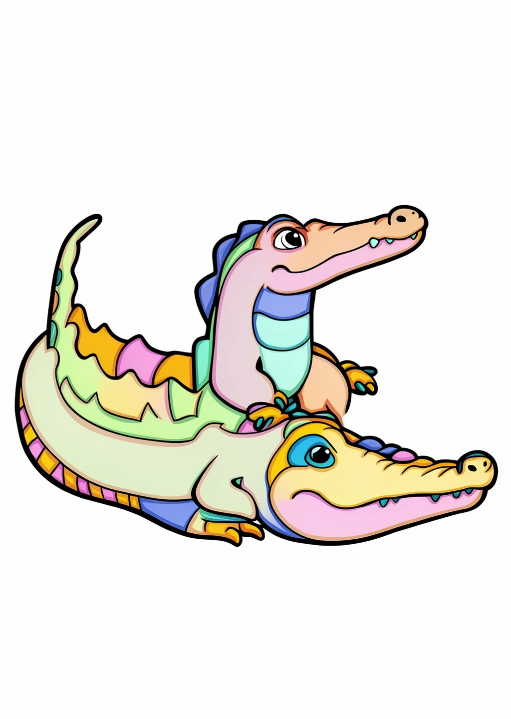 Alligator Coloring Page – colored example