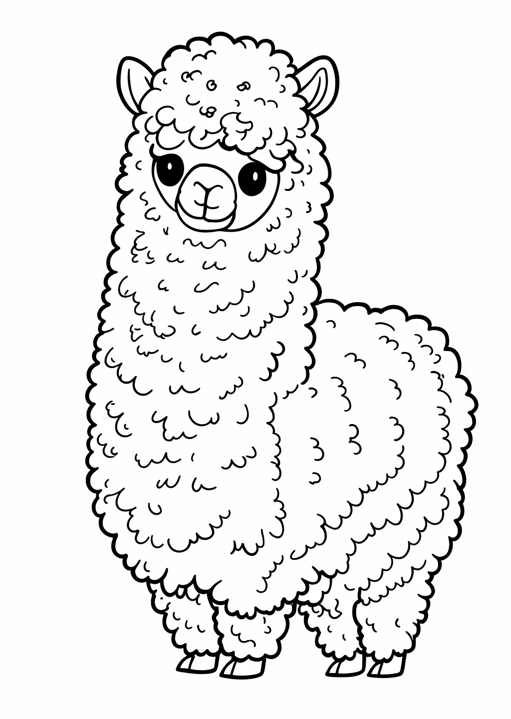 Alpaca Coloring Page – line art