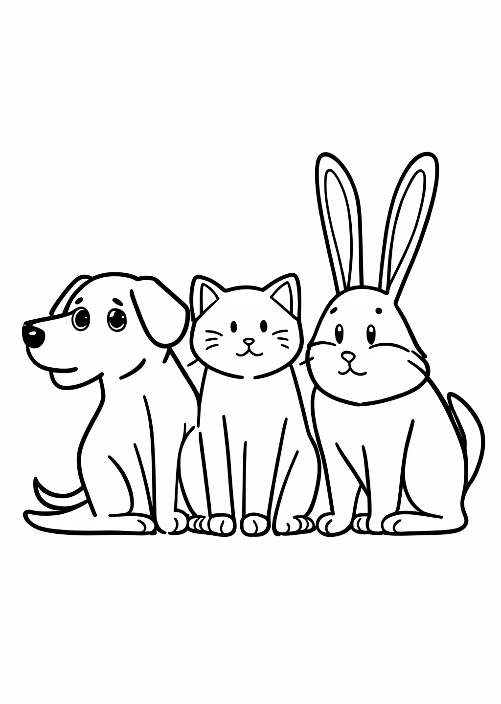 Animal Friends Coloring Page