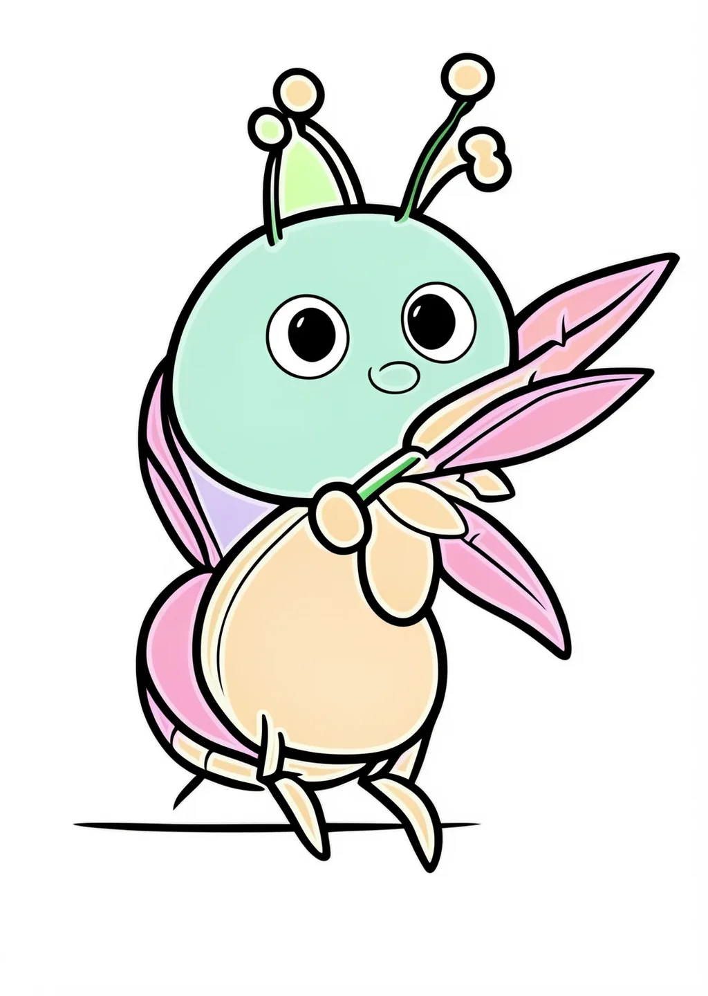 Ant Line Coloring Page – colored example