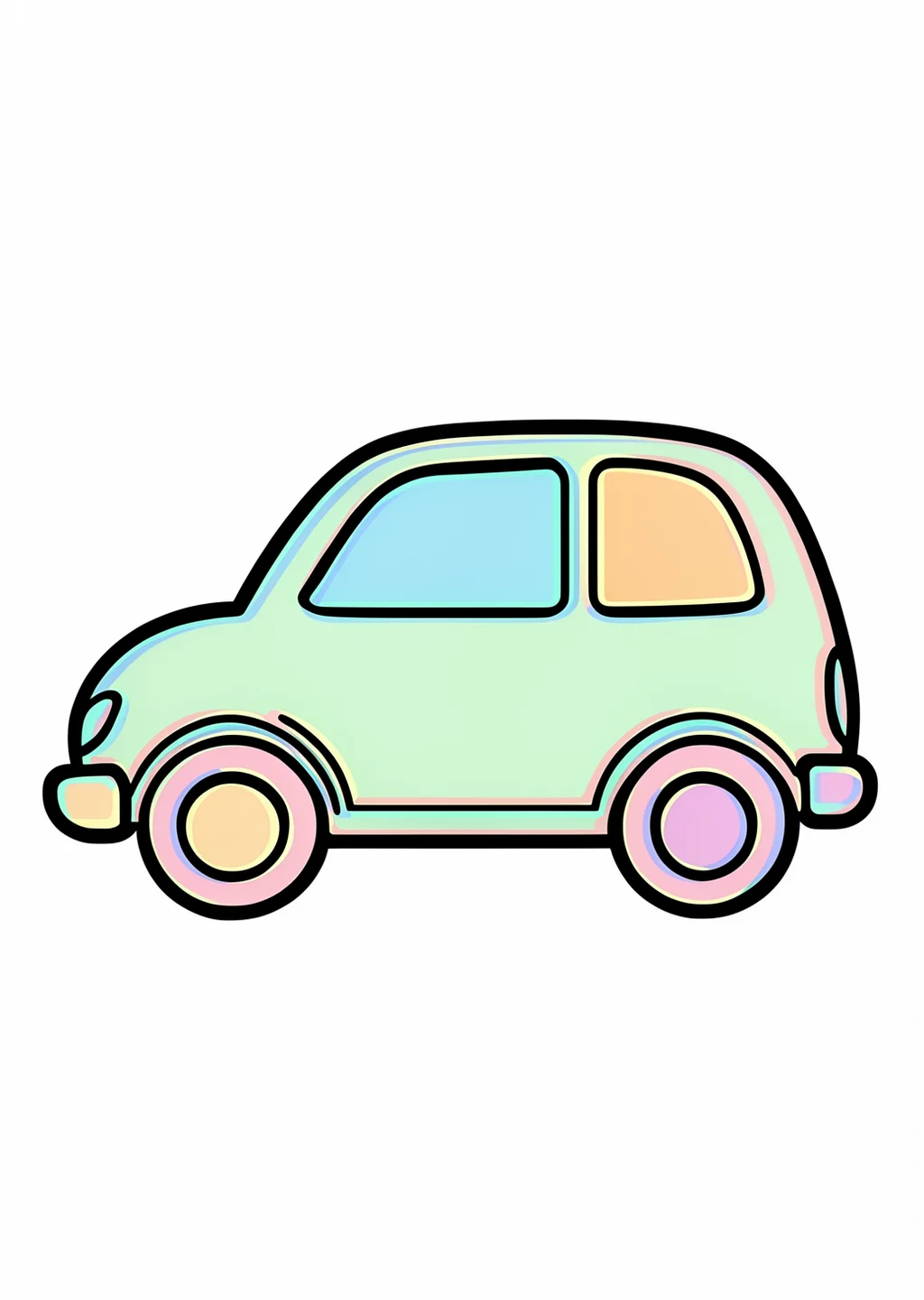 Car Coloring Page – colored example