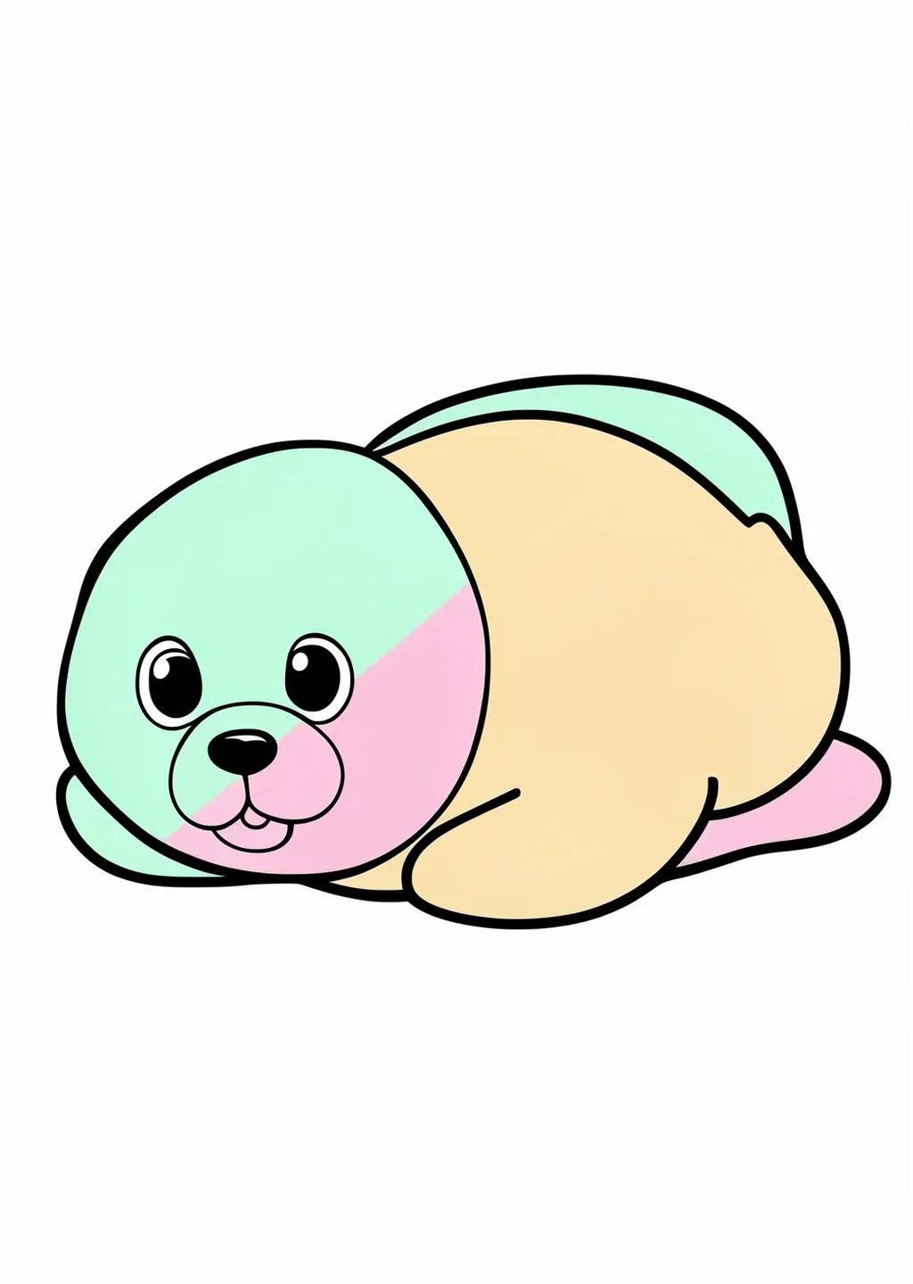 Seal Coloring Page – colored example