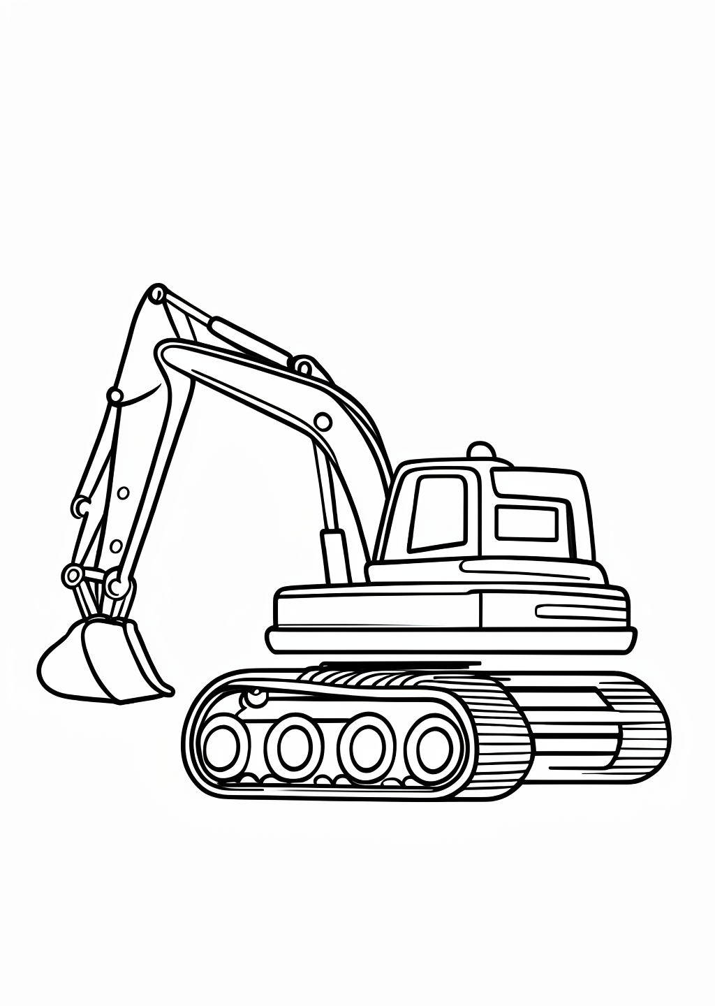 Excavator Coloring Page – line art