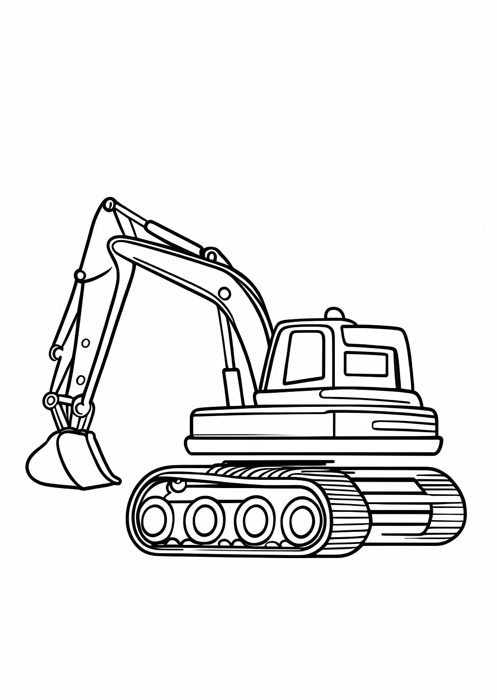 Excavator Coloring Page