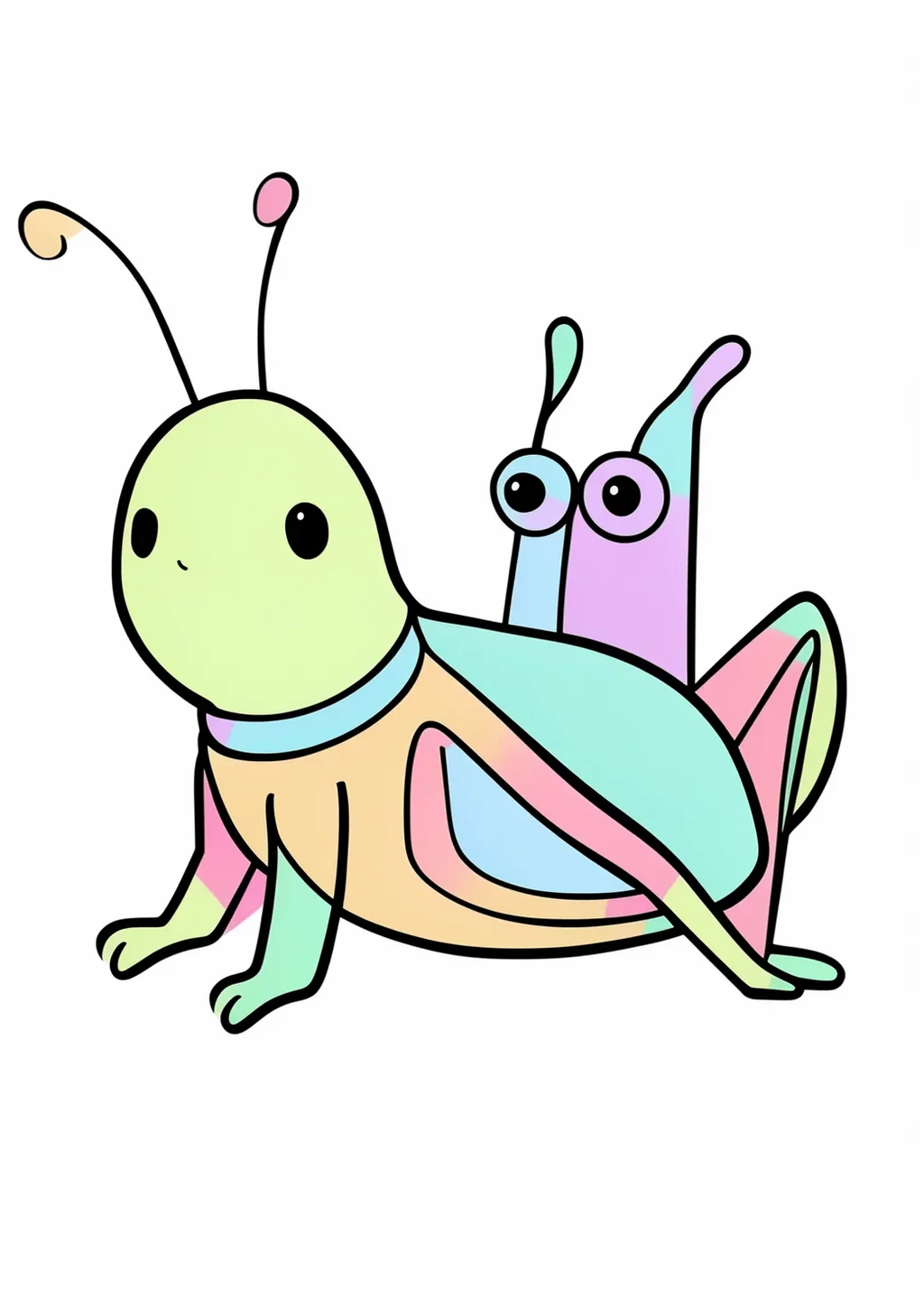 Grasshopper Coloring Page – colored example