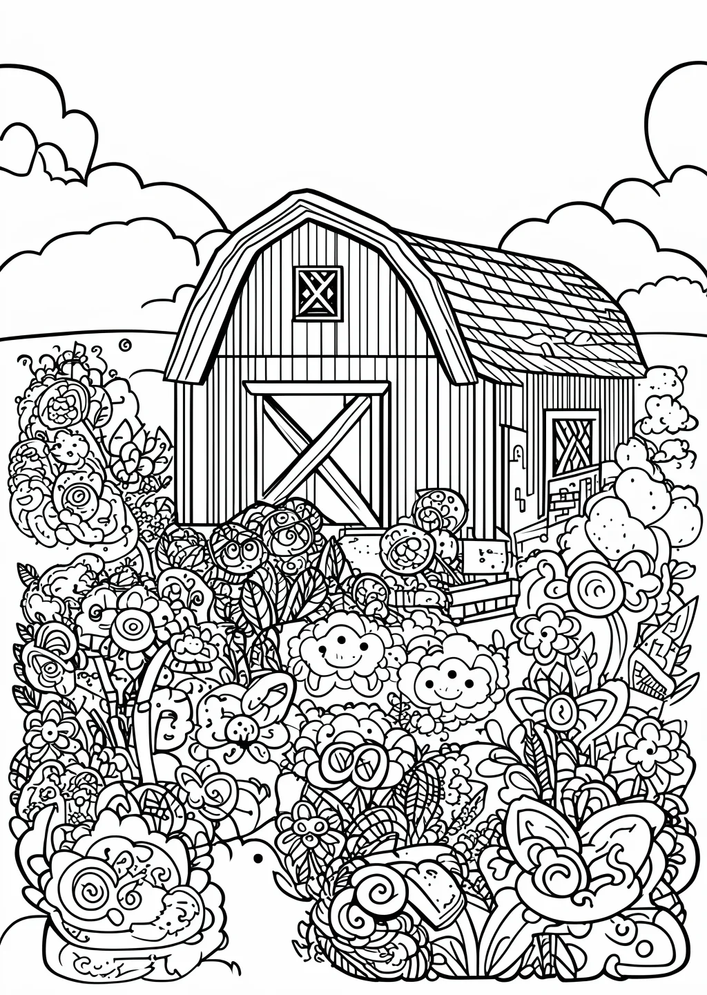 Farm Coloring Page