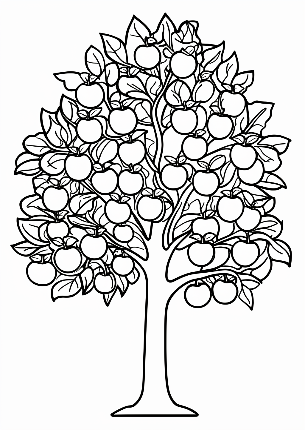 Apple Tree Coloring Page – line art