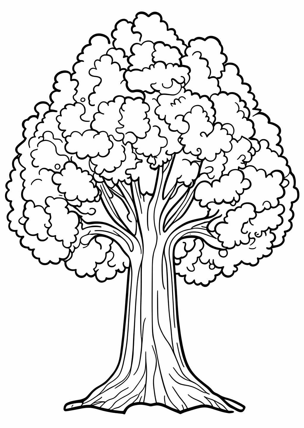 Oak Tree Coloring Page – line art