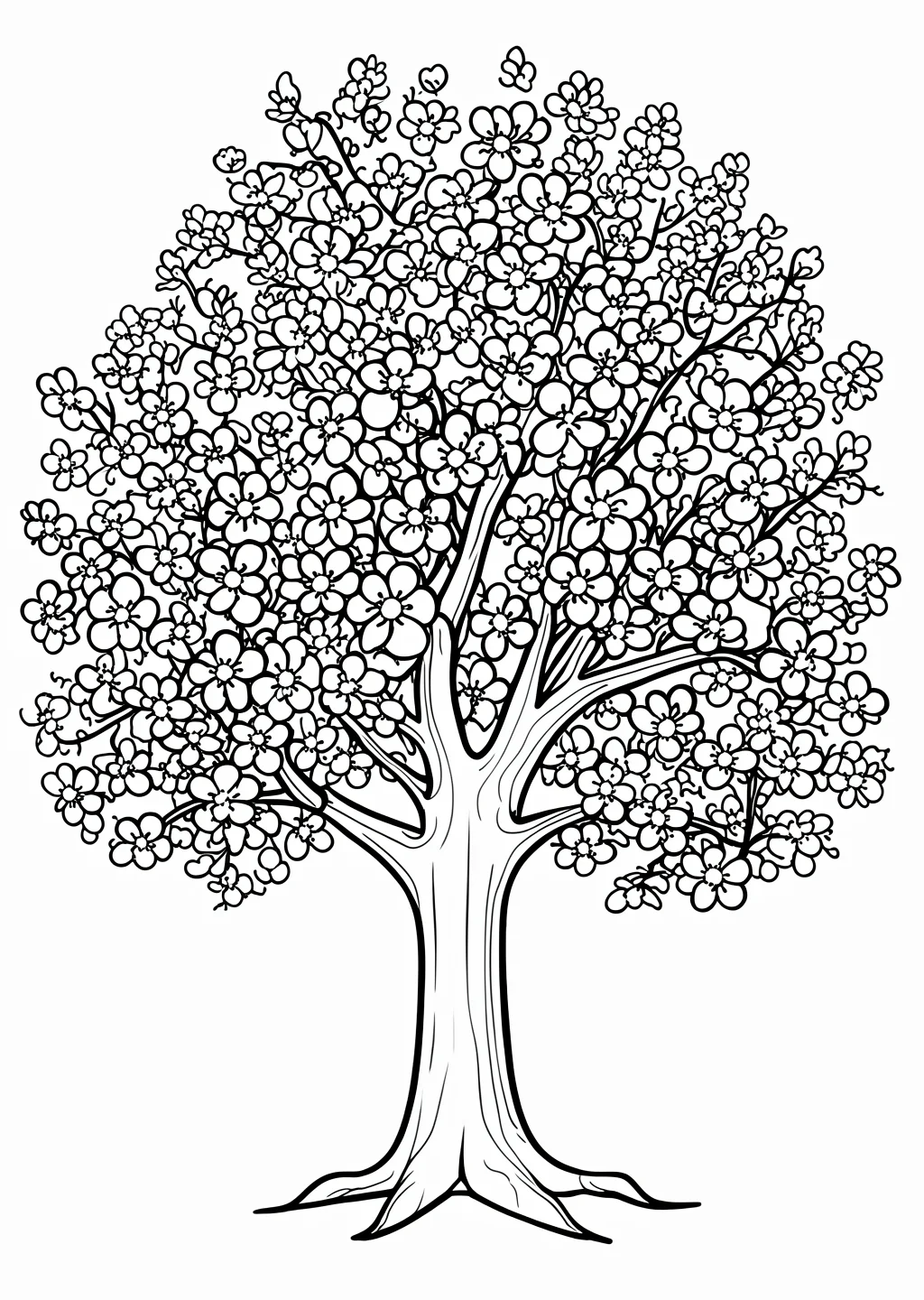 Four Seasons Tree Coloring Page