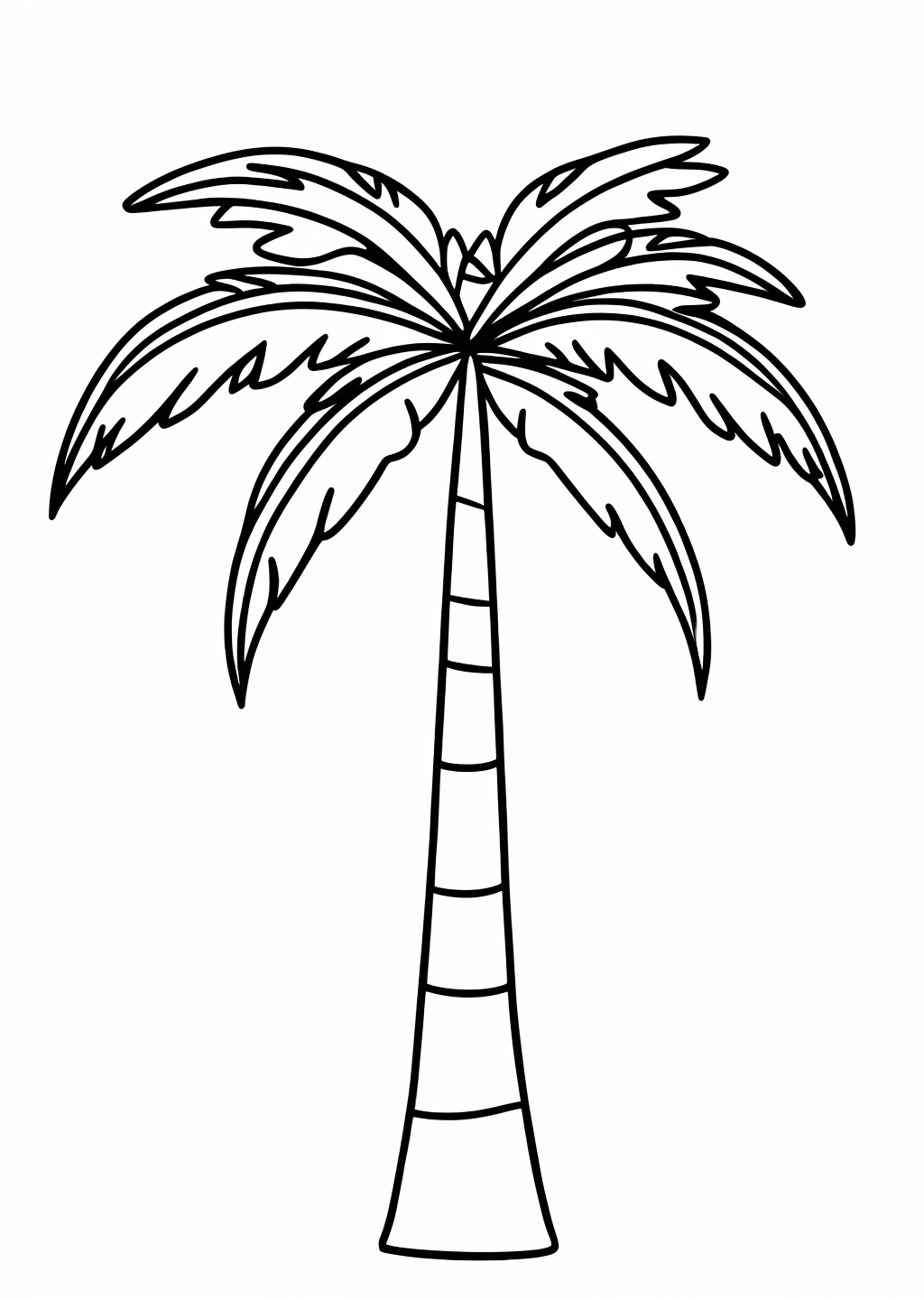 Palm Tree Coloring Page – line art