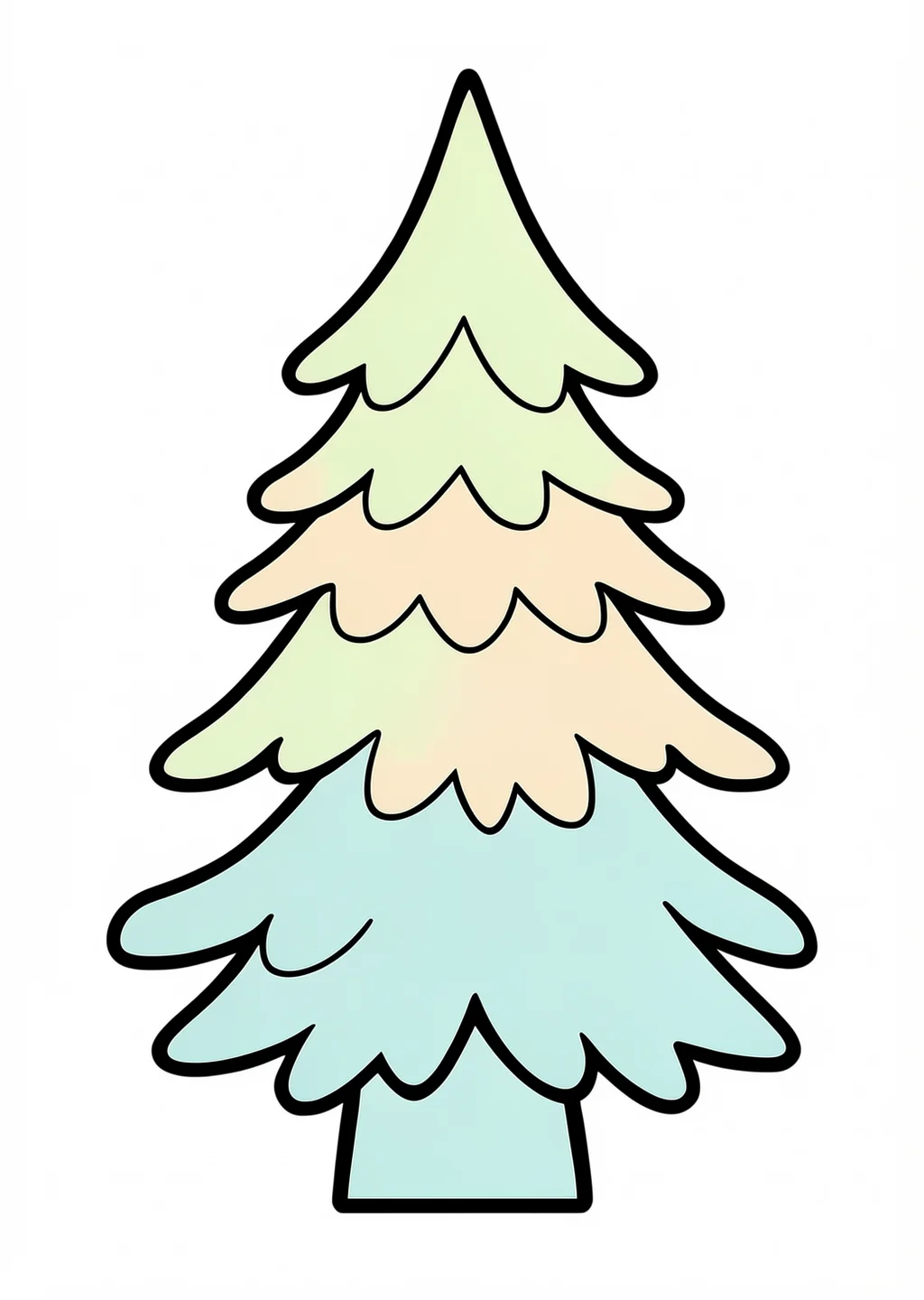 Fir Tree Coloring Page – colored example