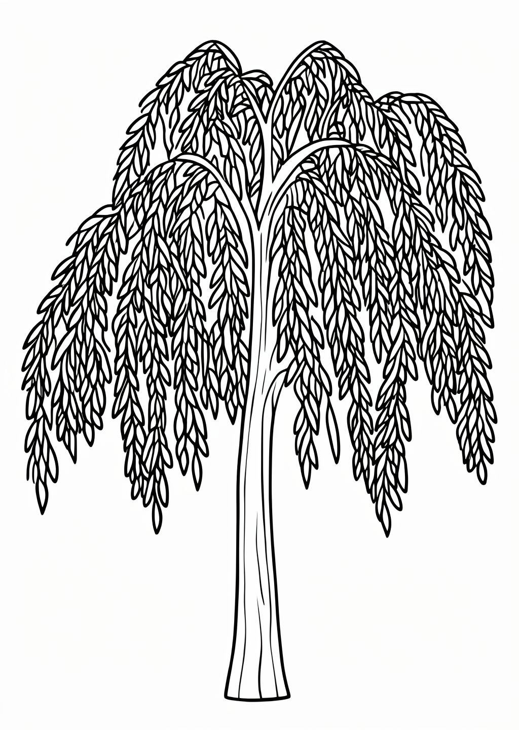 Willow Tree Coloring Page – line art