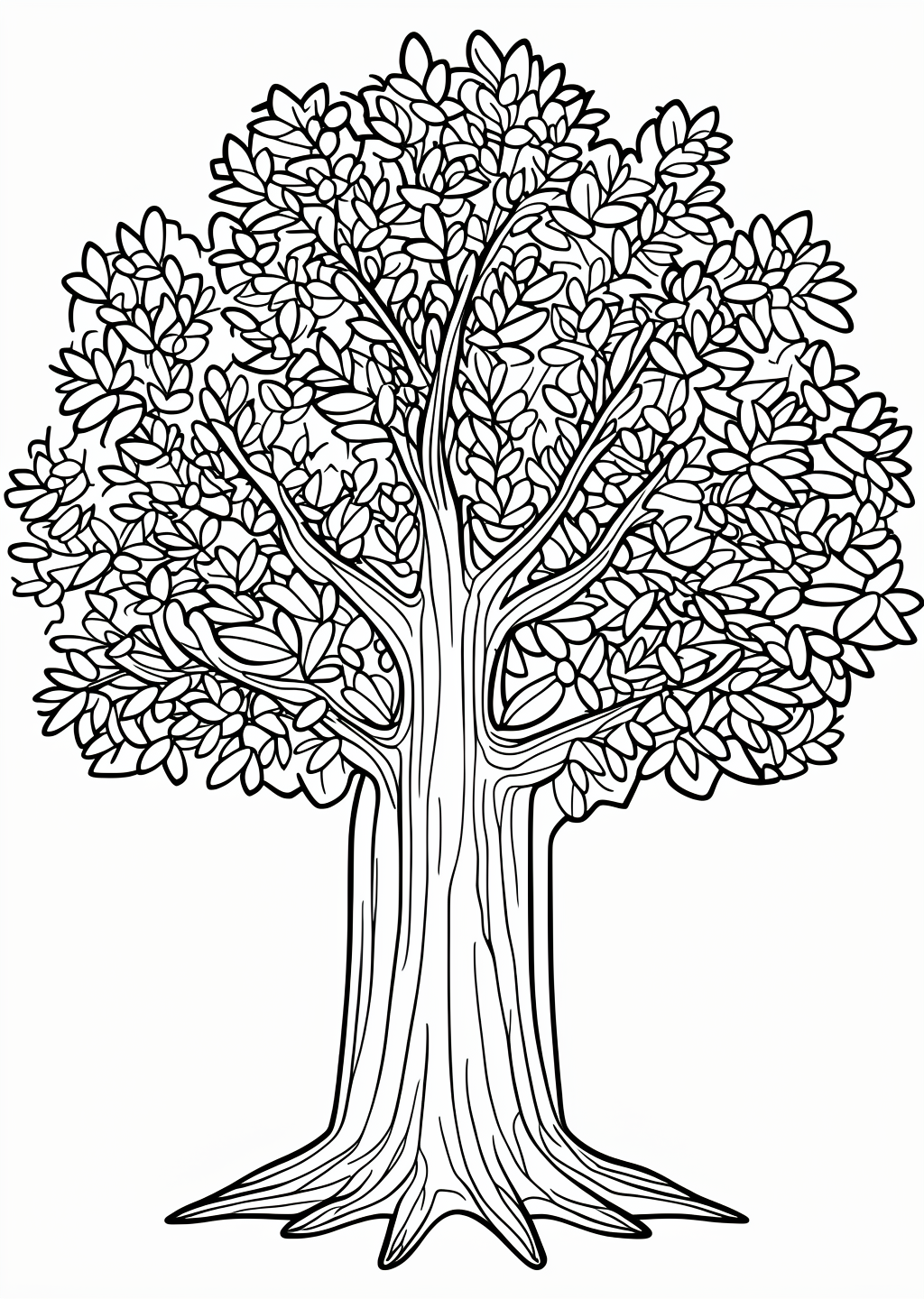 Tree Coloring Page – line art