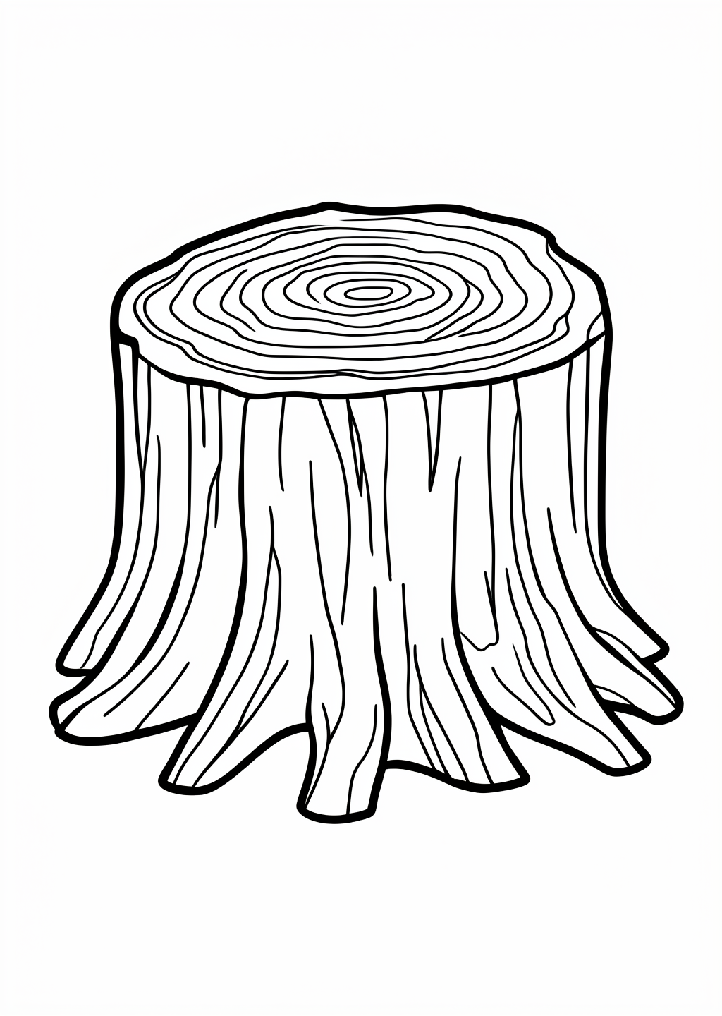 Tree Stump Coloring Page – line art