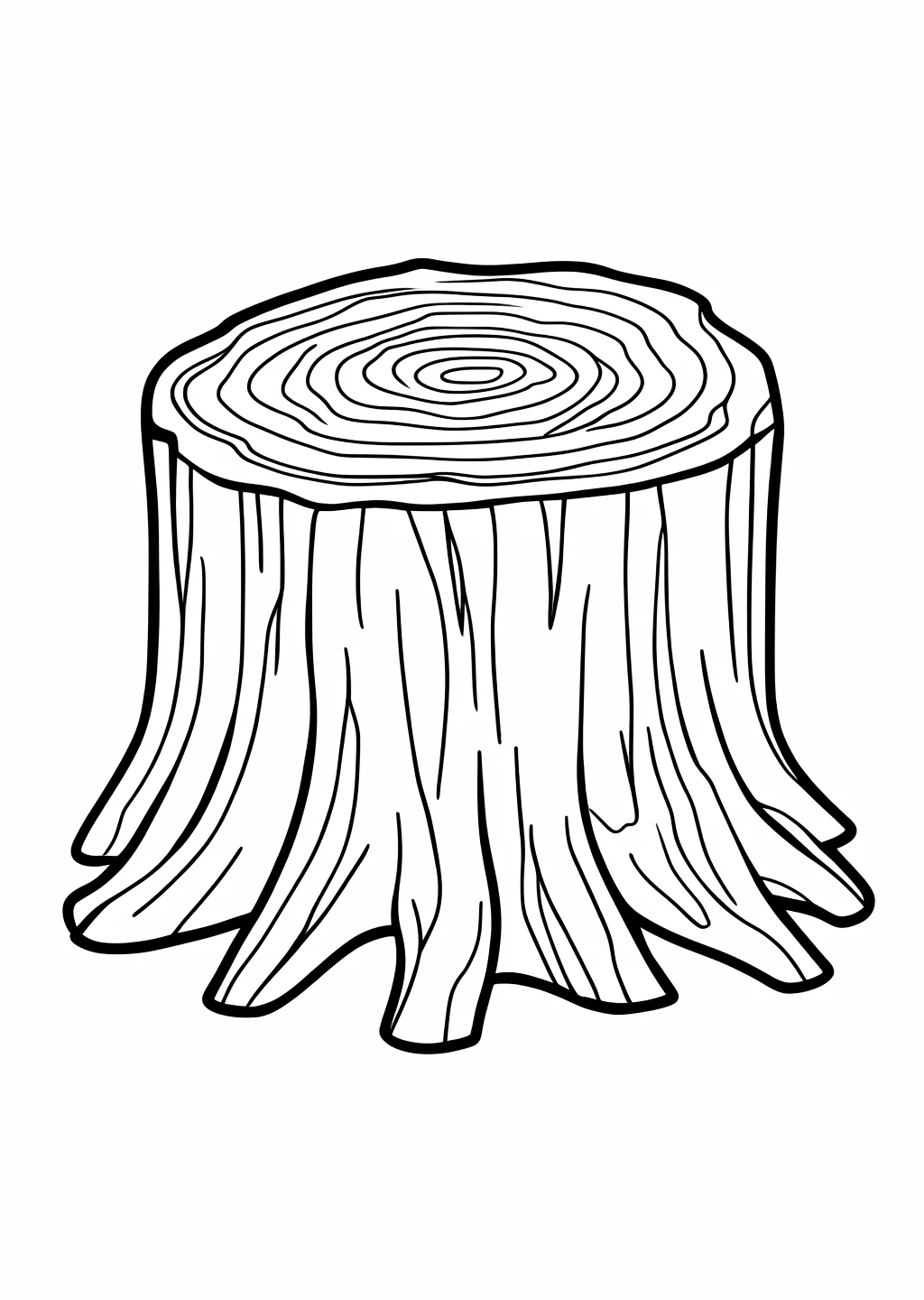 Tree Stump Coloring Page