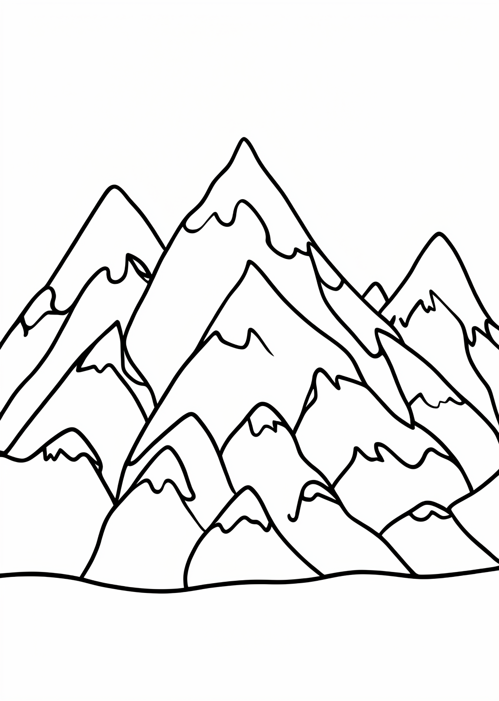 Mountain Coloring Page – line art