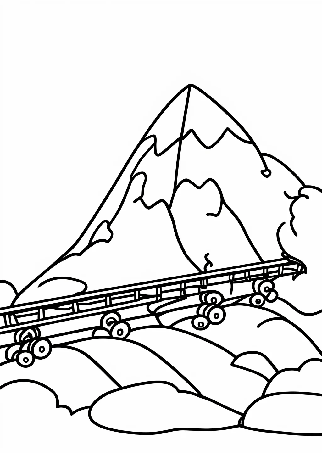 Mountain Railway Coloring Page