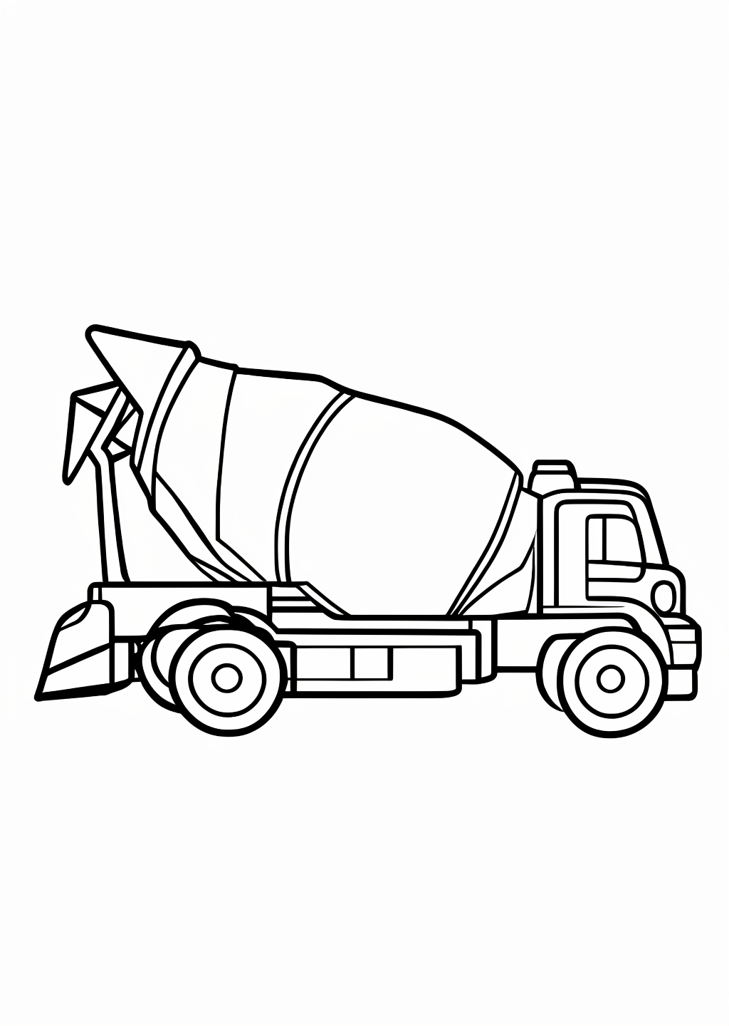 Concrete Mixer Coloring Page – line art
