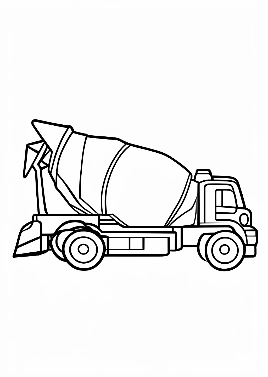 Concrete Mixer Coloring Page