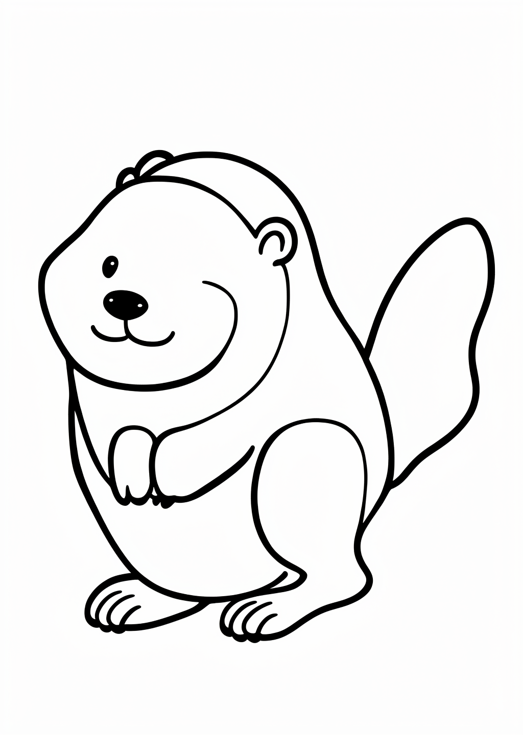 Beaver Coloring Page – line art