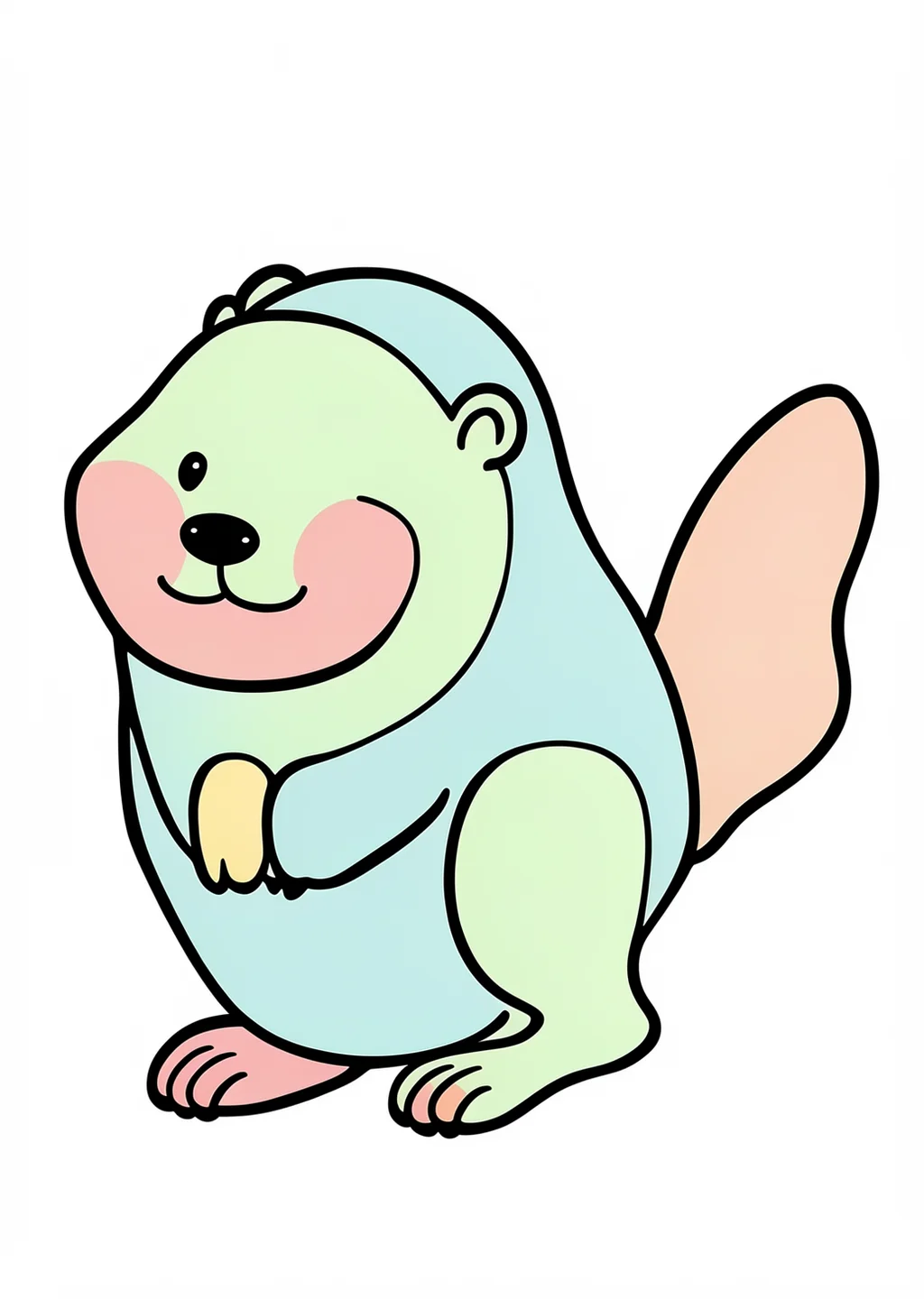 Beaver Coloring Page – colored example