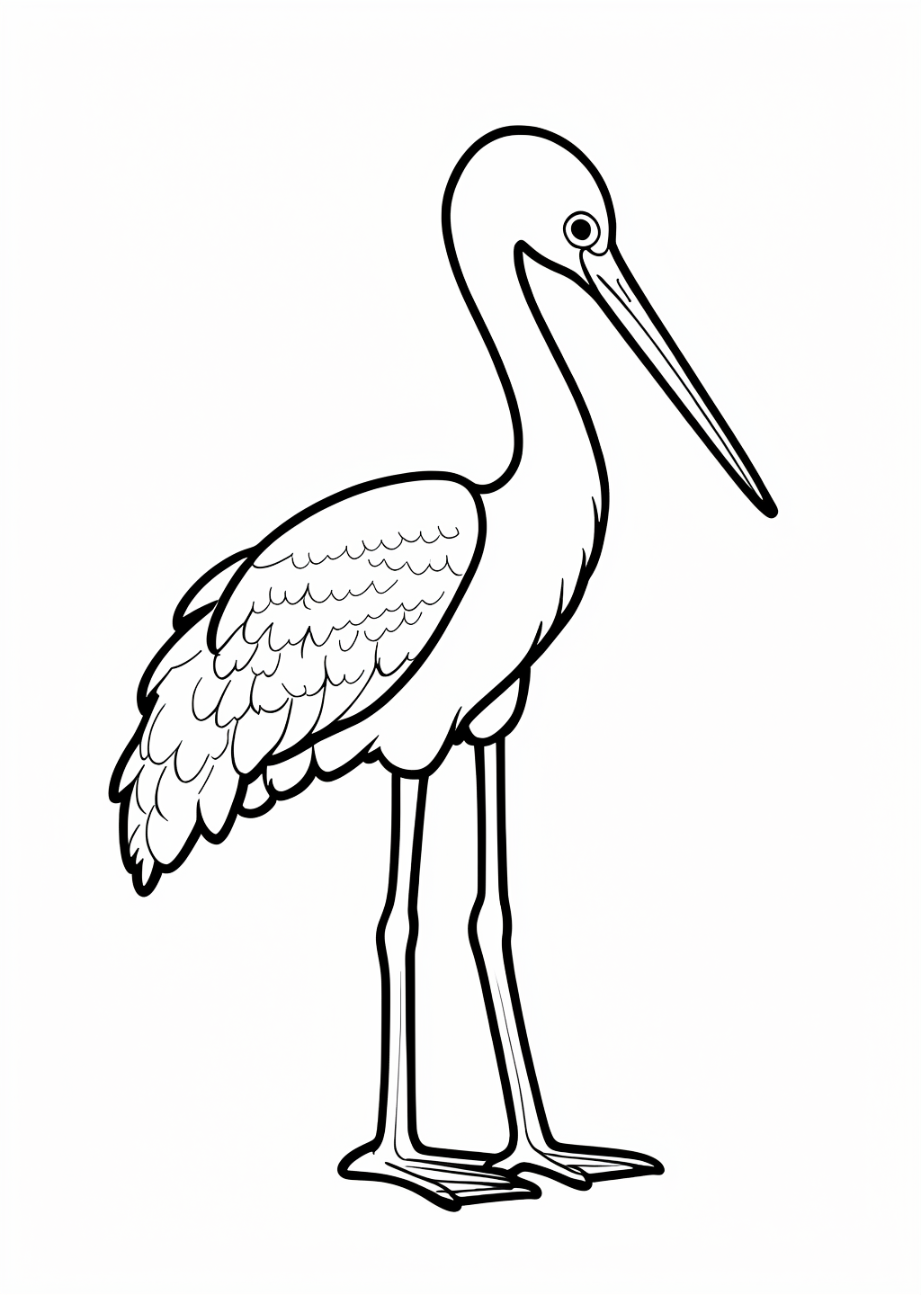 Crane Coloring Page – line art