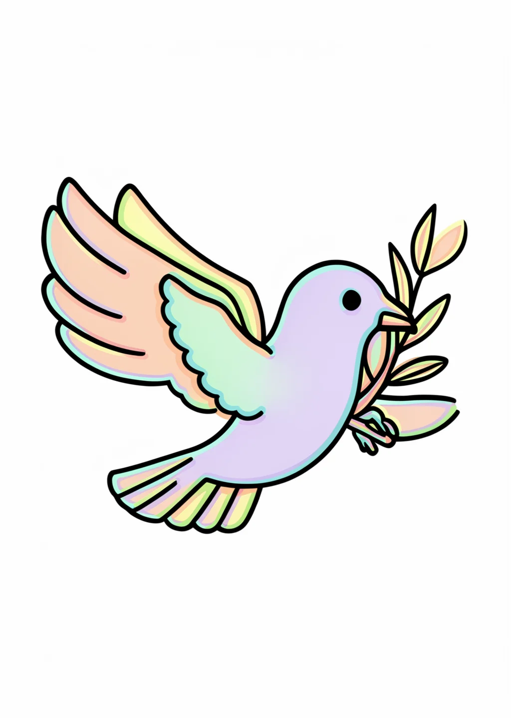 Dove Coloring Page – colored example