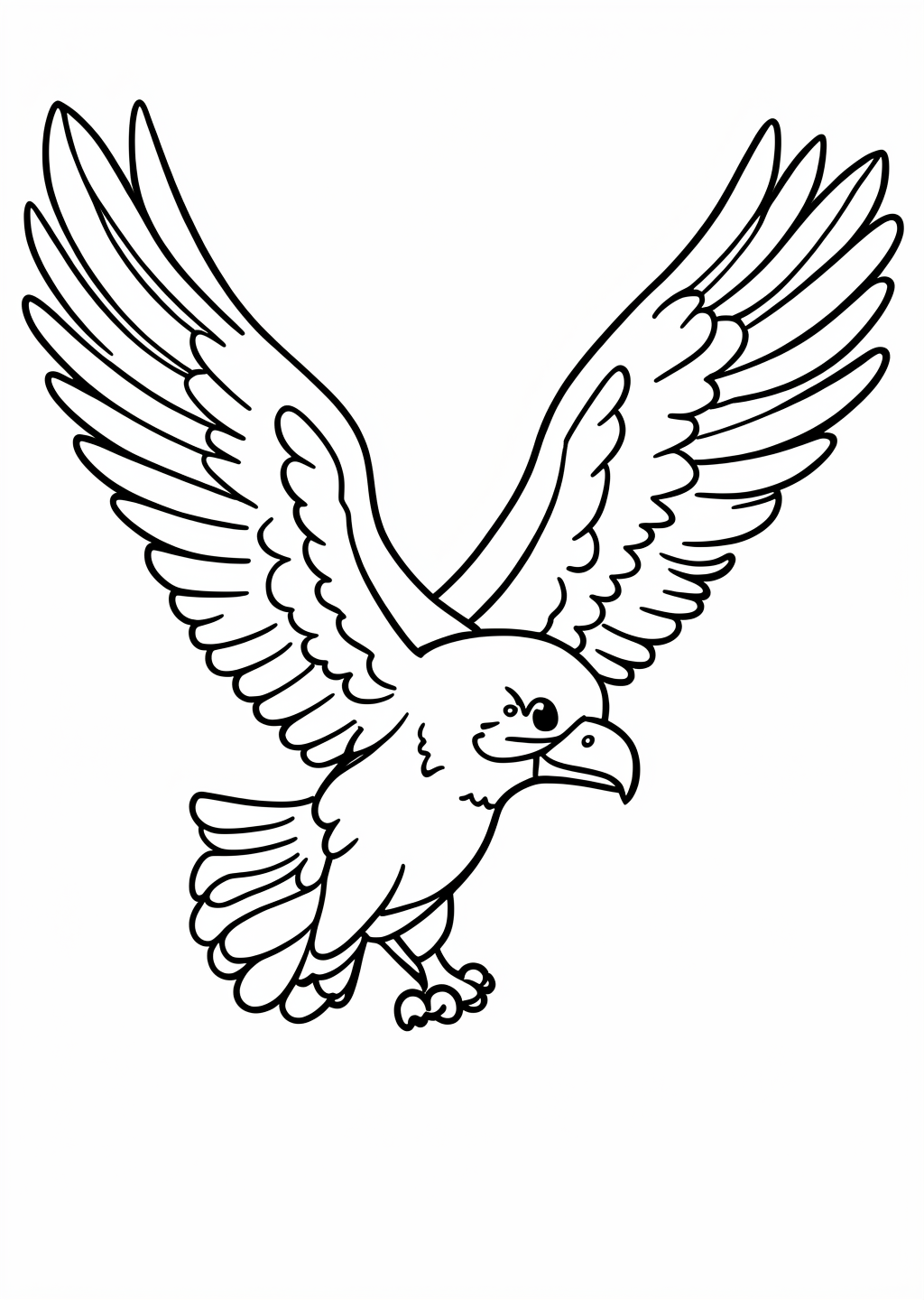Eagle Bird Coloring Page – line art
