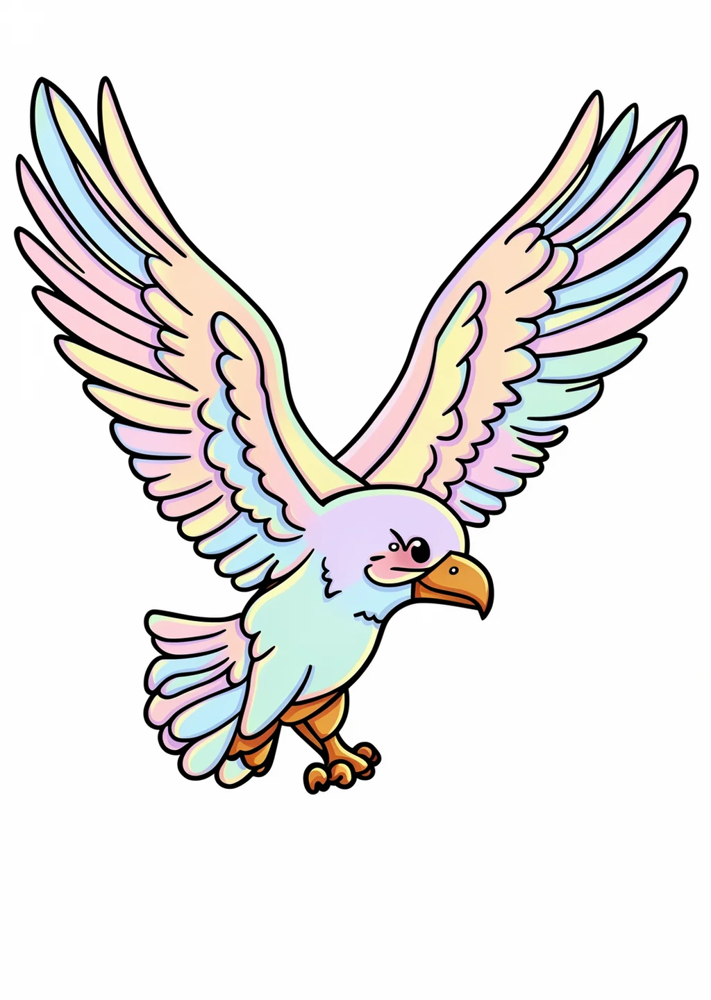 Eagle Bird Coloring Page – colored example