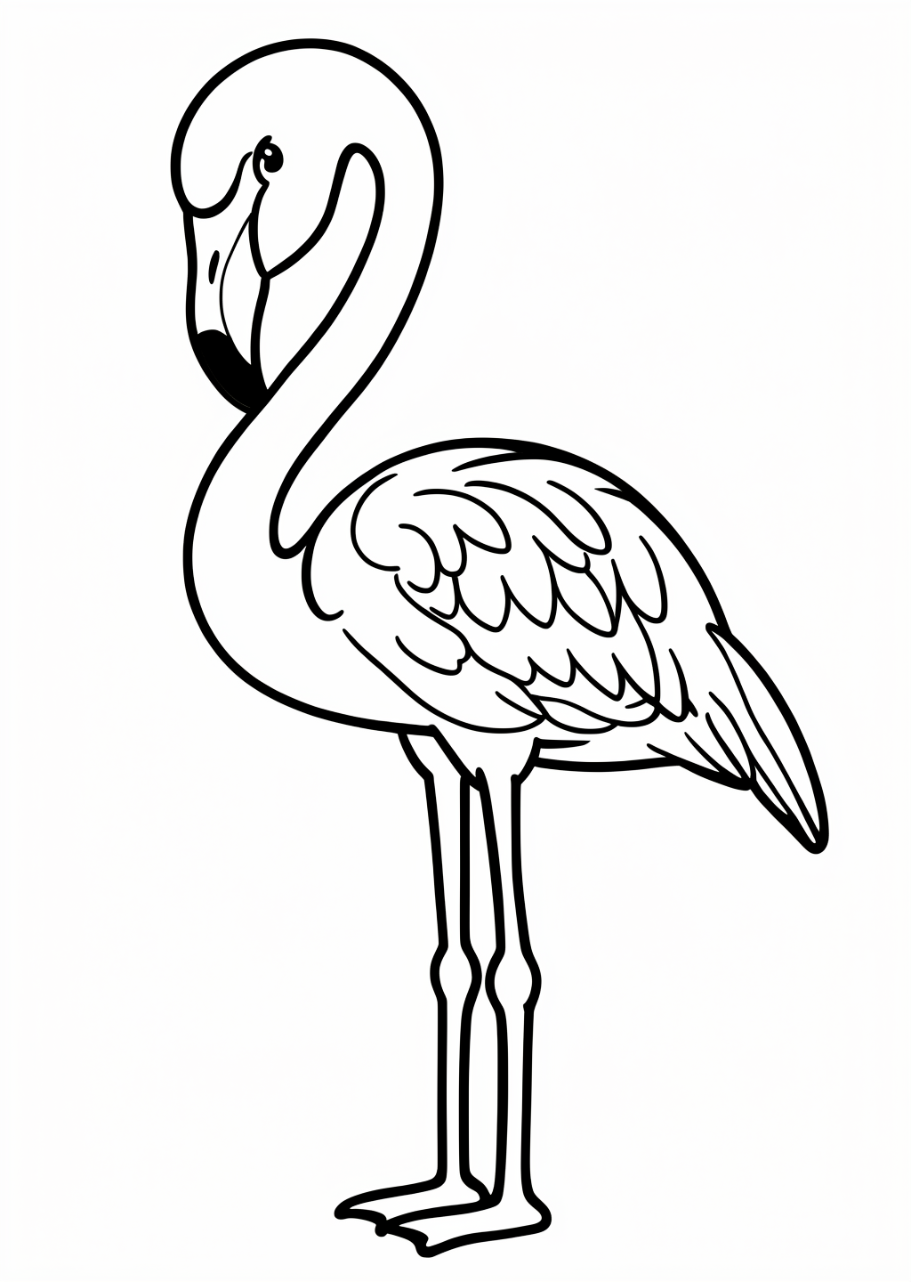 Flamingo Coloring Page – line art