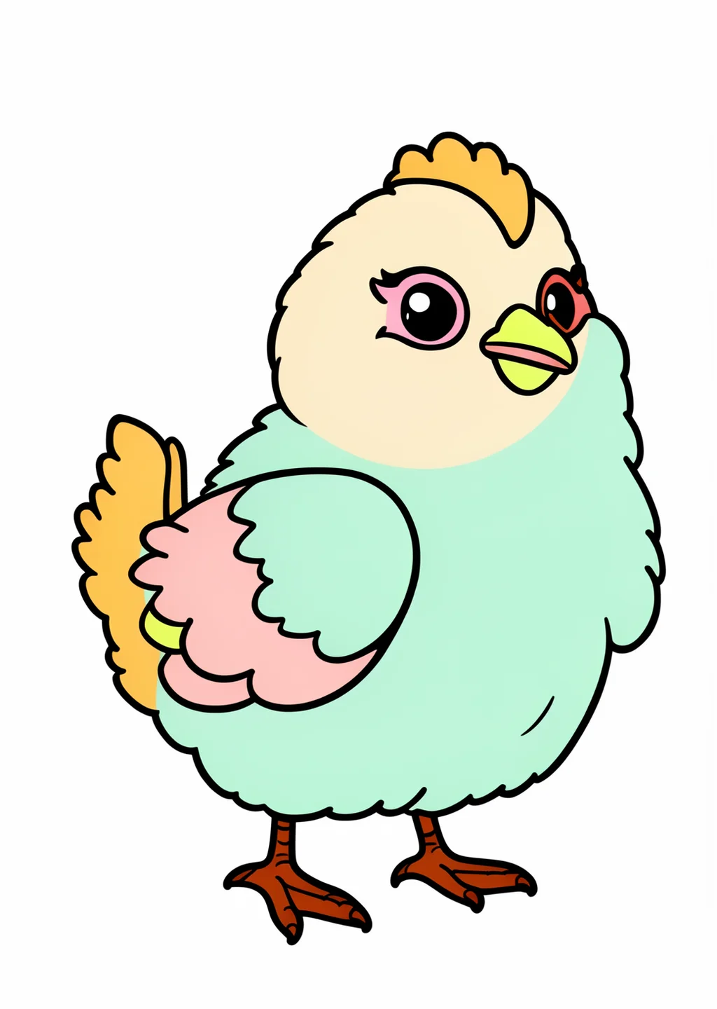 Chick Coloring Page – colored example