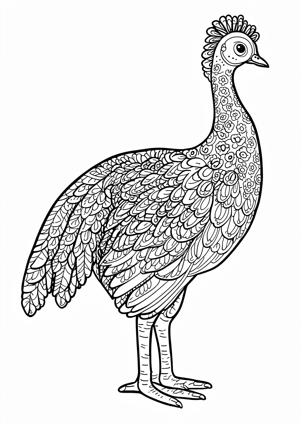 Pheasant Coloring Page – line art