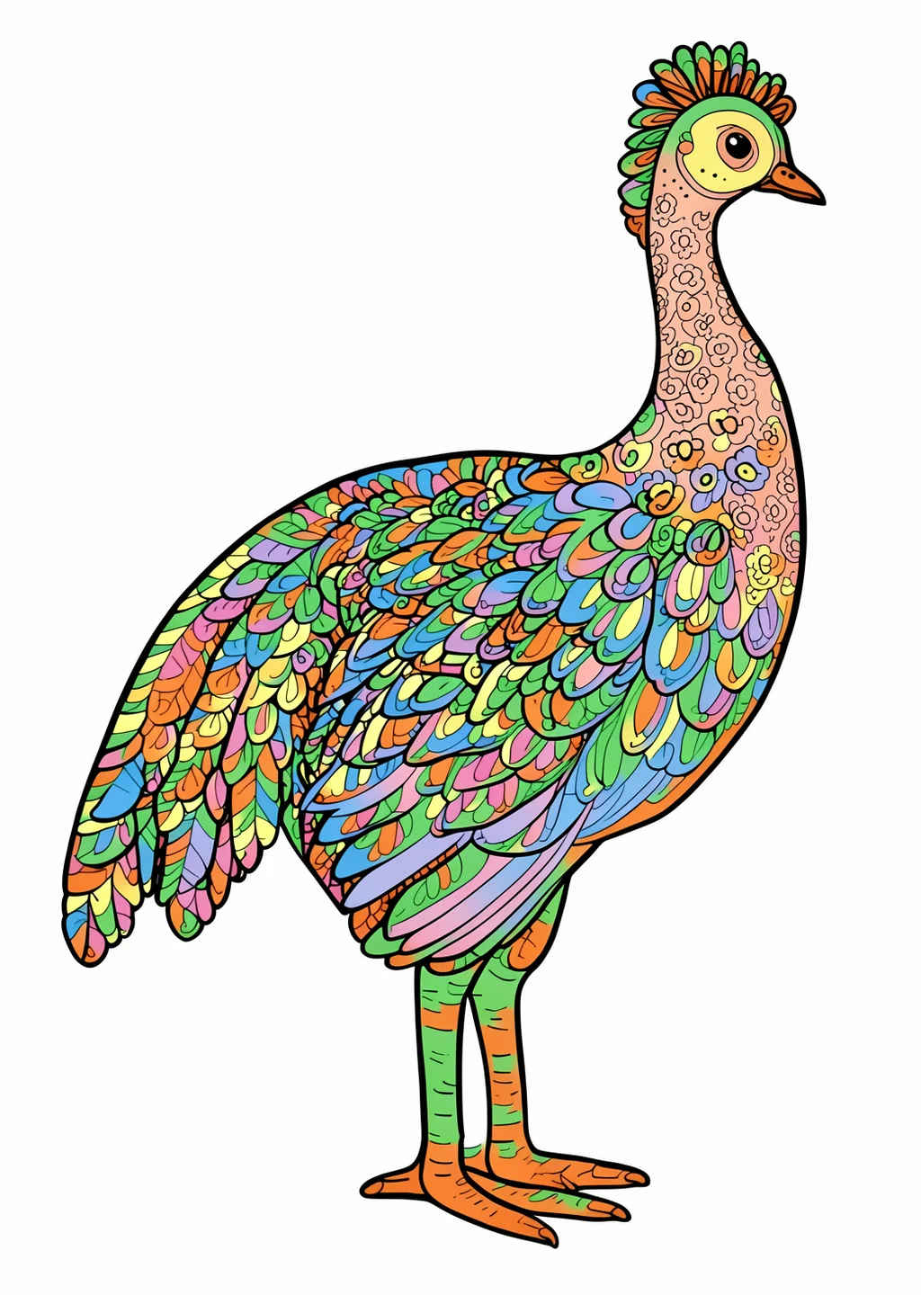 Pheasant Coloring Page – colored example