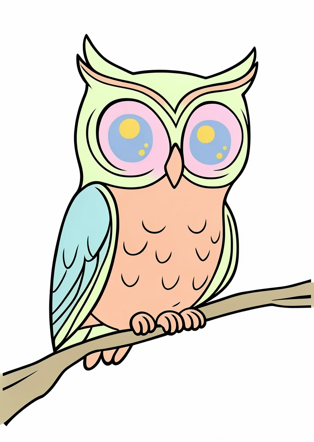 Owl Coloring Page – colored example