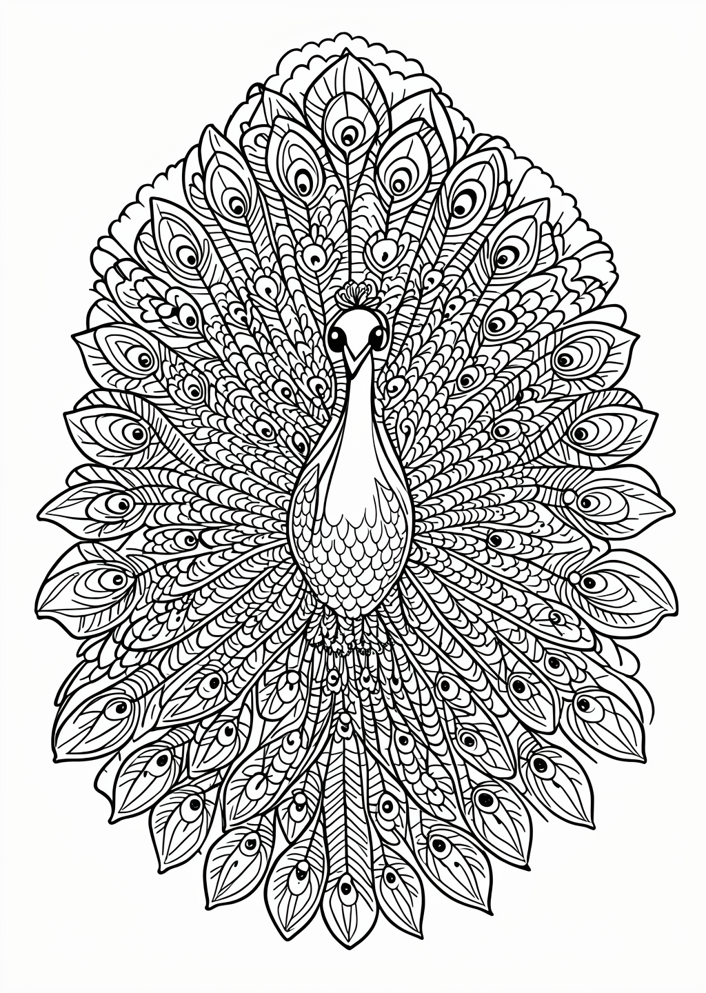 Peacock Coloring Page – line art