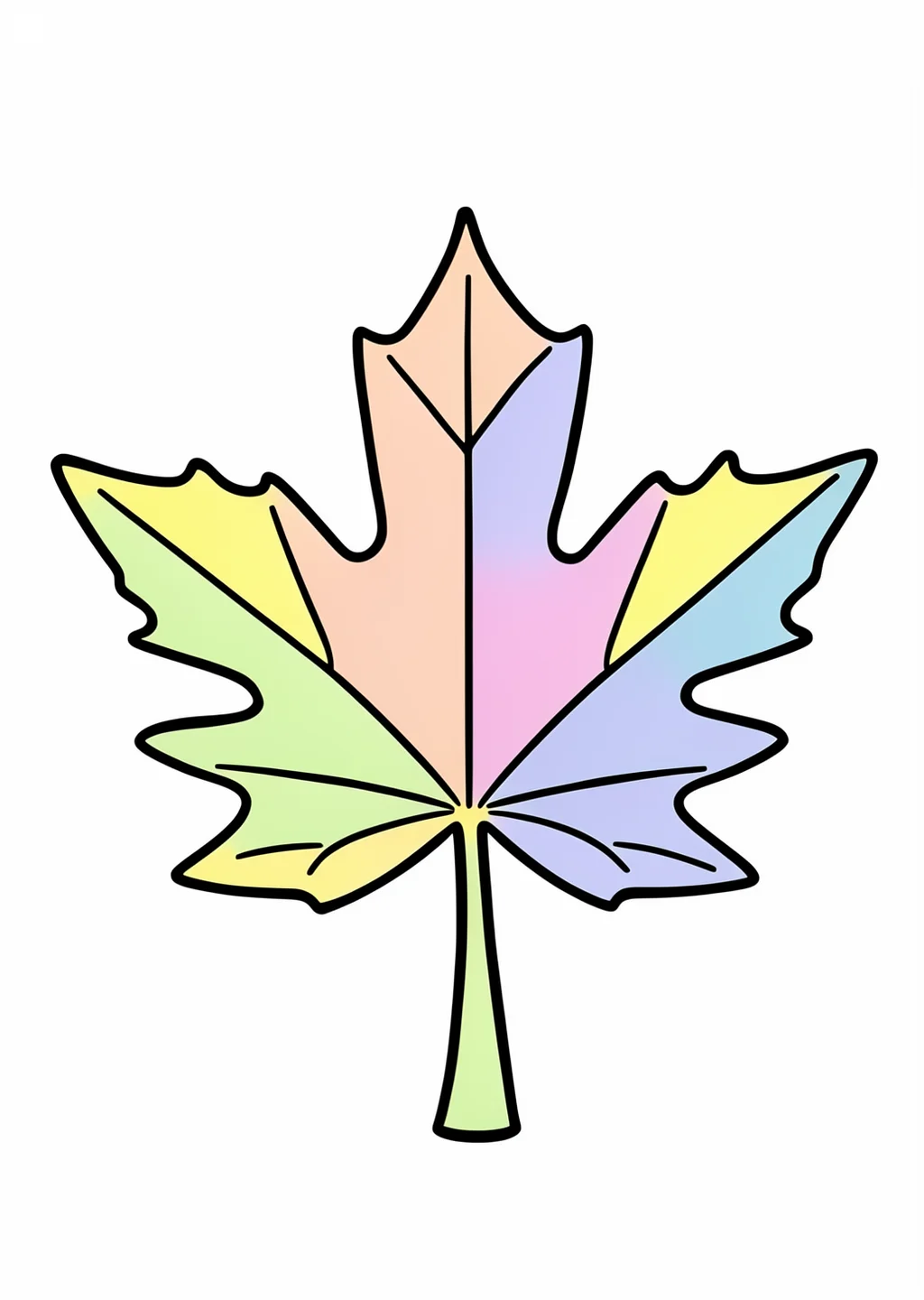 Maple Leaf Coloring Page – colored example
