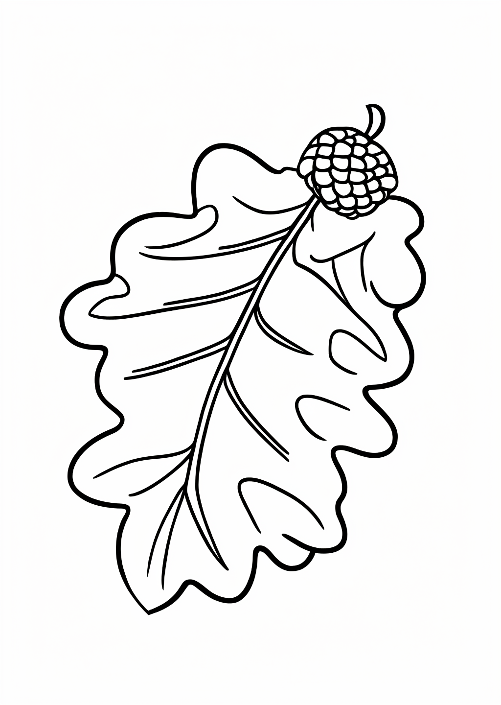 Oak Leaf Coloring Page – line art