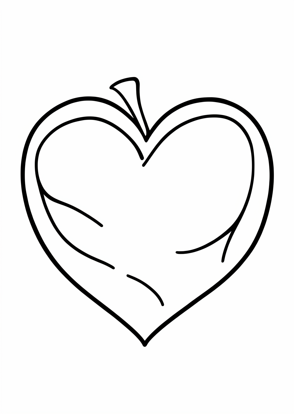 Heart Leaf Coloring Page – line art