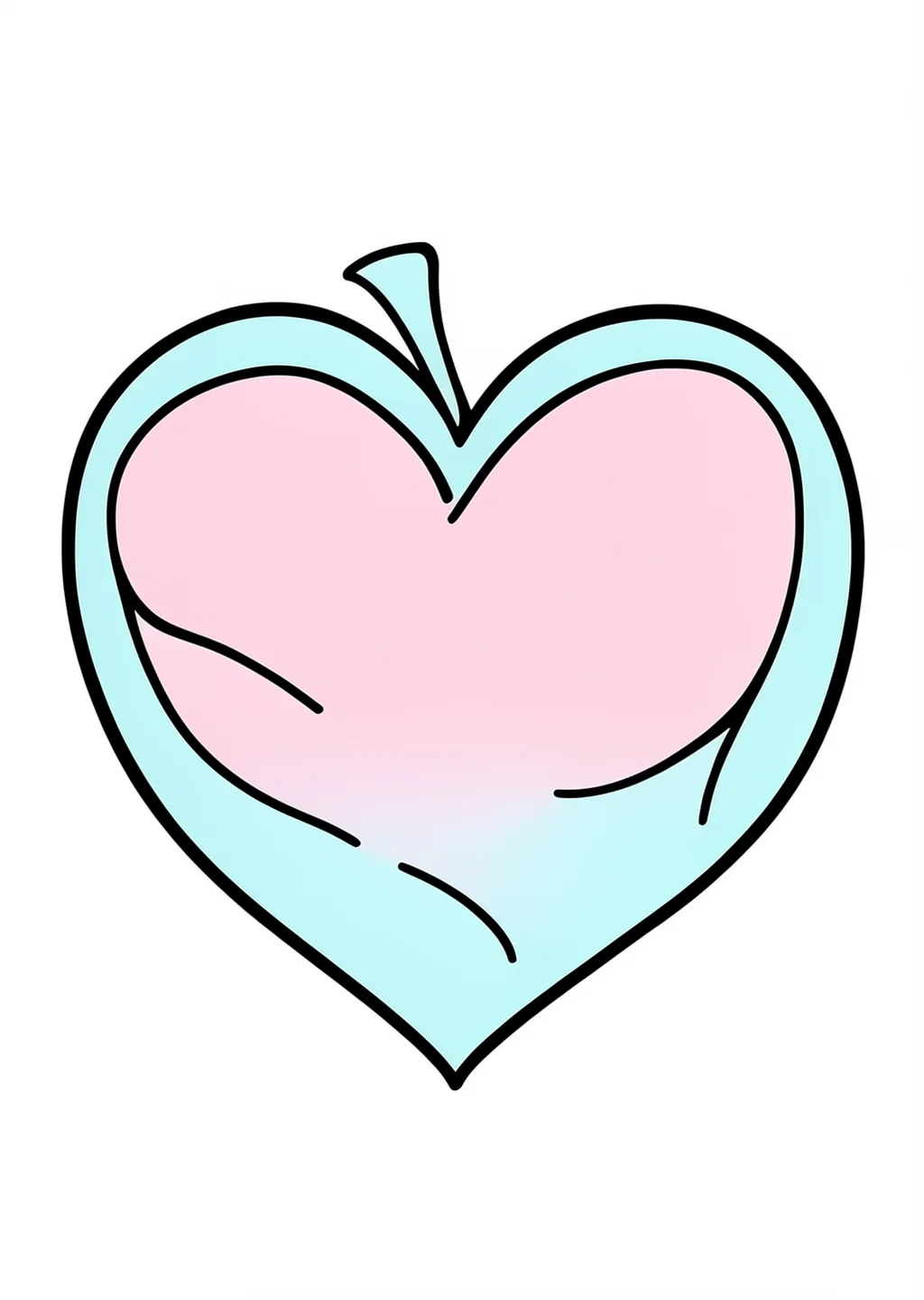 Heart Leaf Coloring Page – colored example