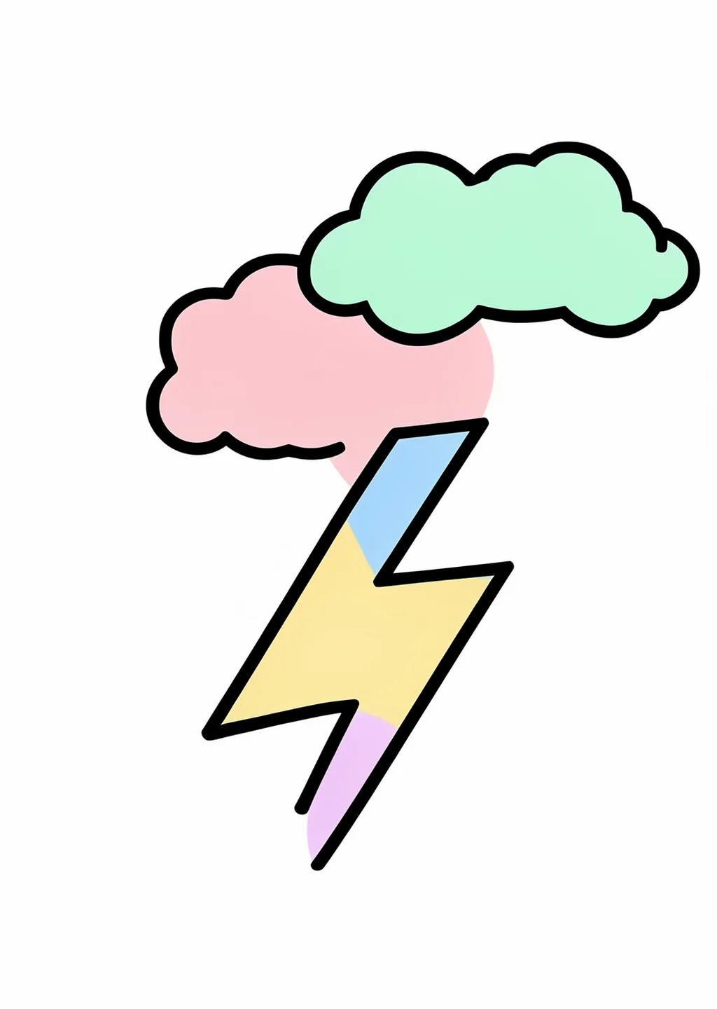 Lightning Coloring Page – colored example