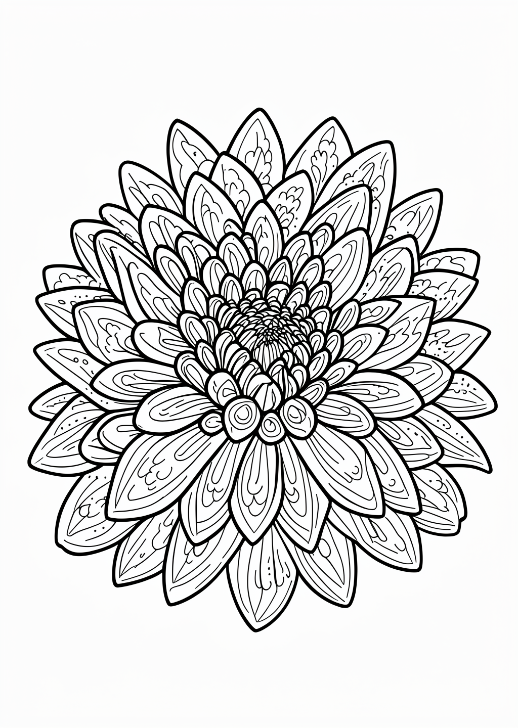 Dahlia Coloring Page – line art