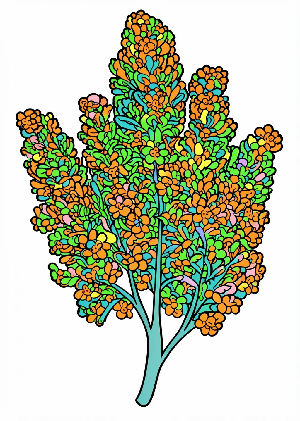 Lilac Coloring Page – colored example