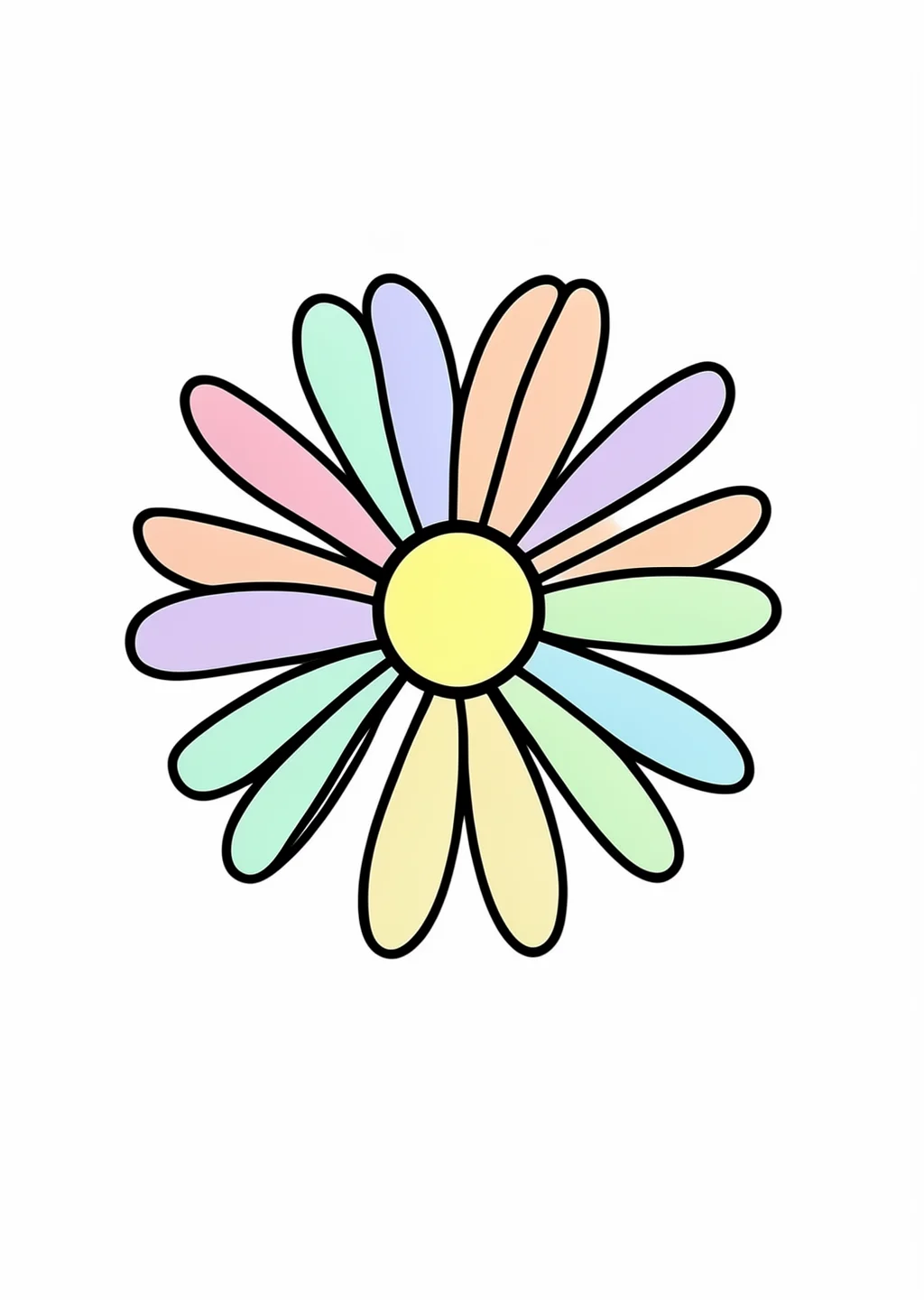 Daisy Coloring Page – colored example