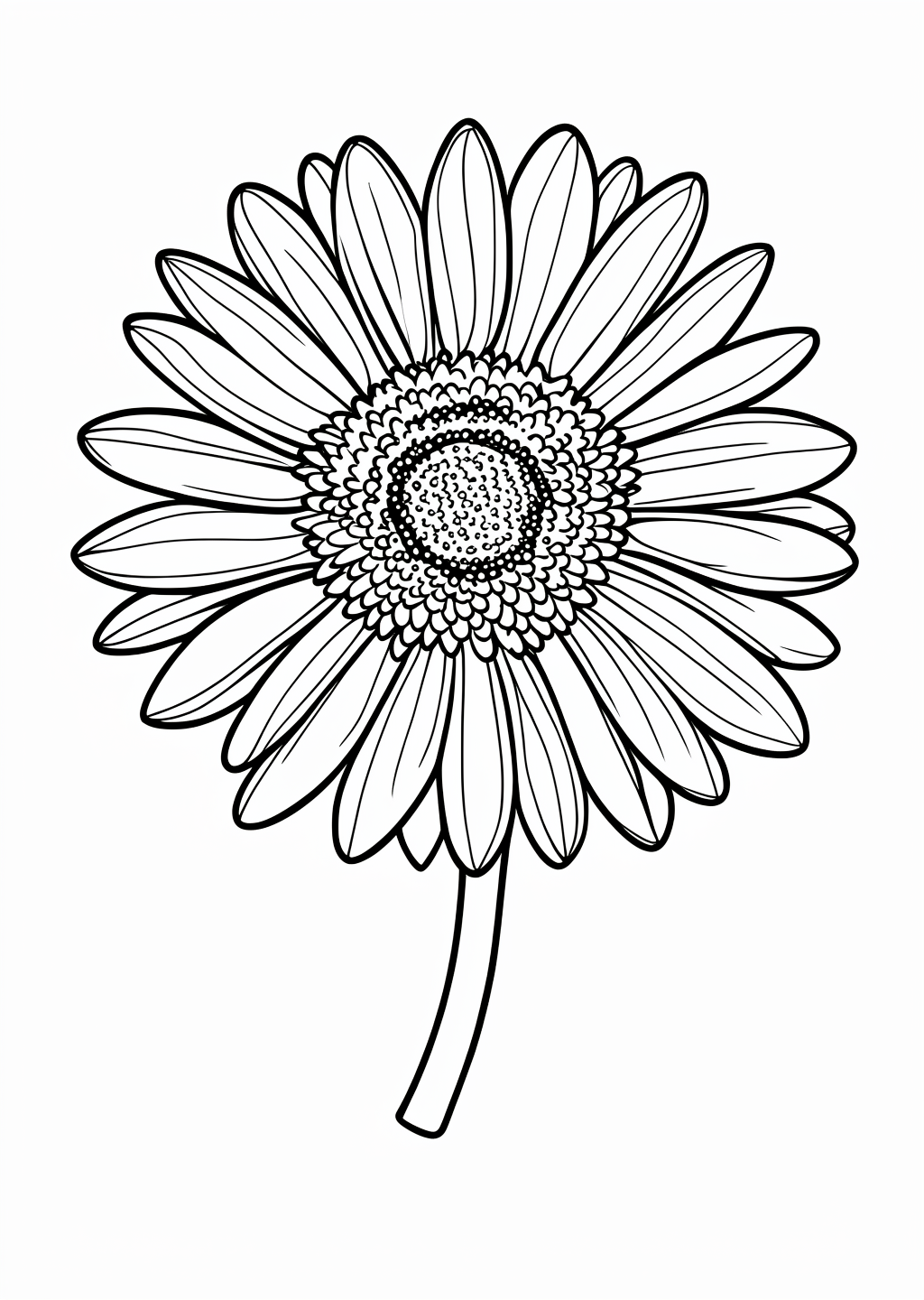 Gerbera Coloring Page – line art